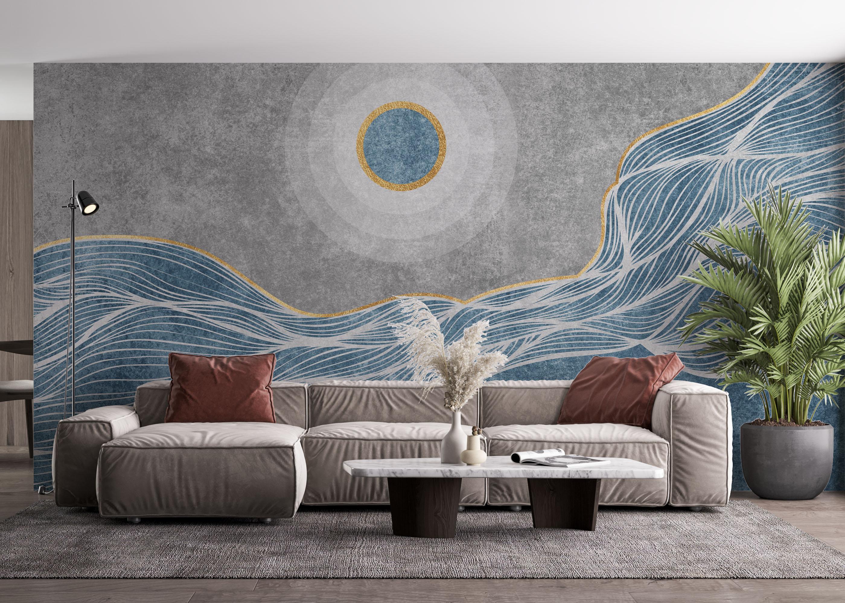 Fototapete Wavy Stone mockup 4