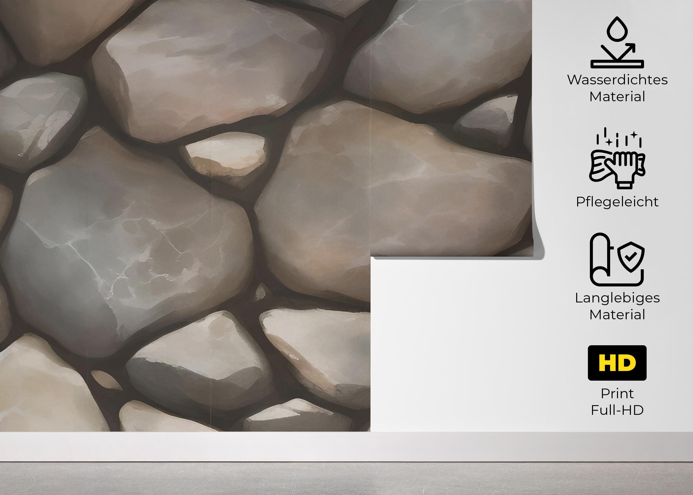 Fototapete Big Rocks Wall mockup 5