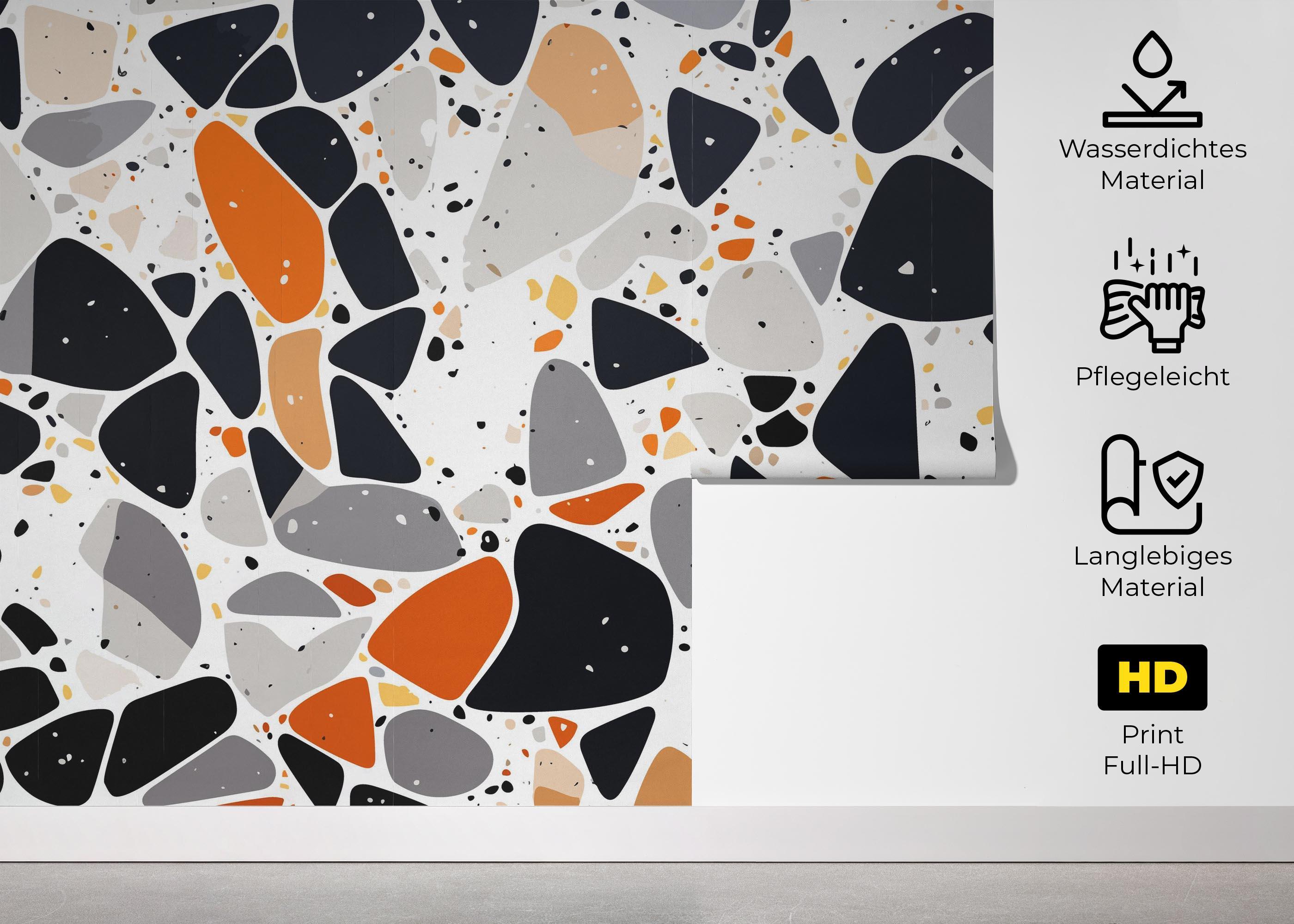 Fototapete Blue Orange Stones mockup 5