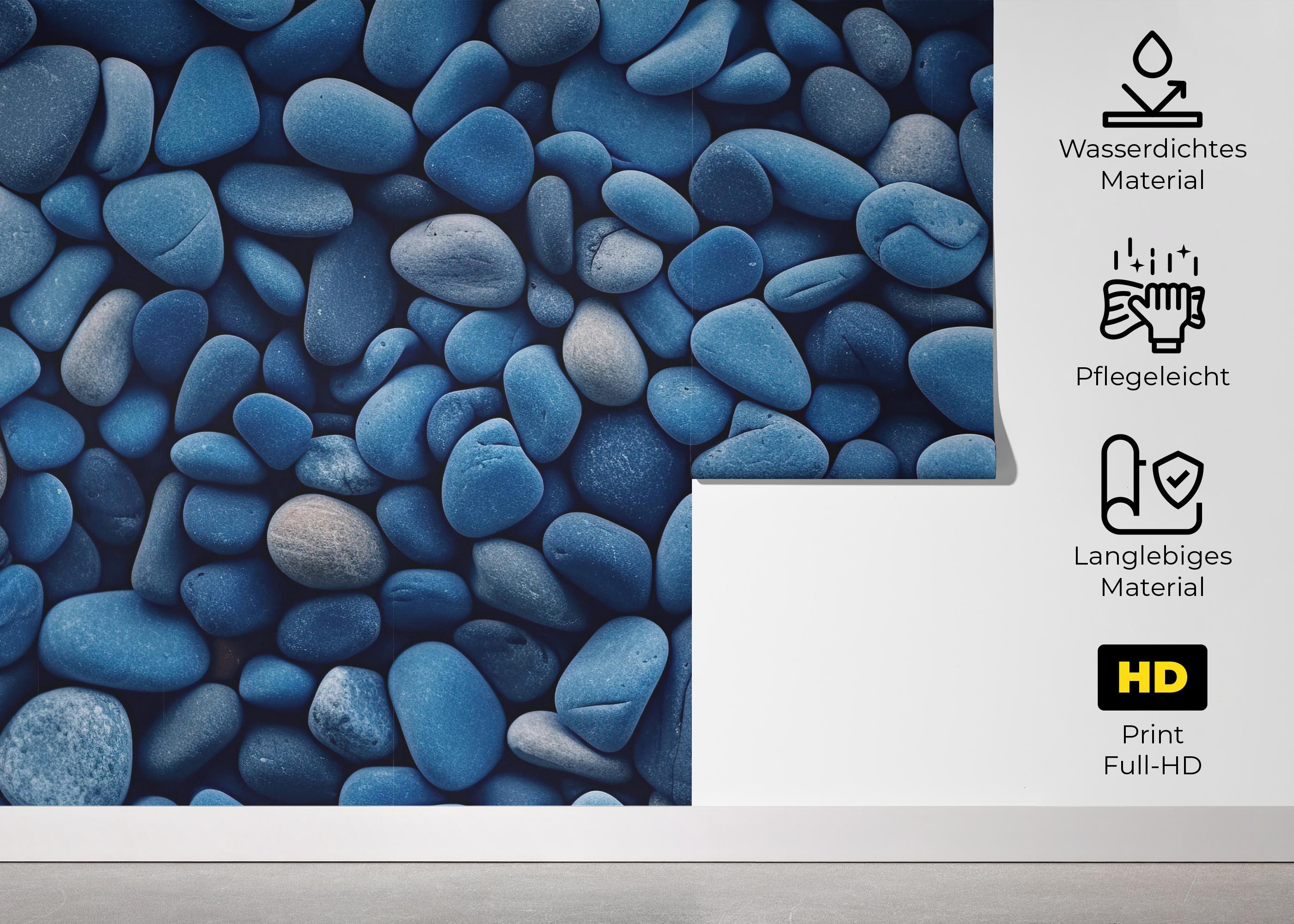 Fototapete Blue Pebbles View mockup 5
