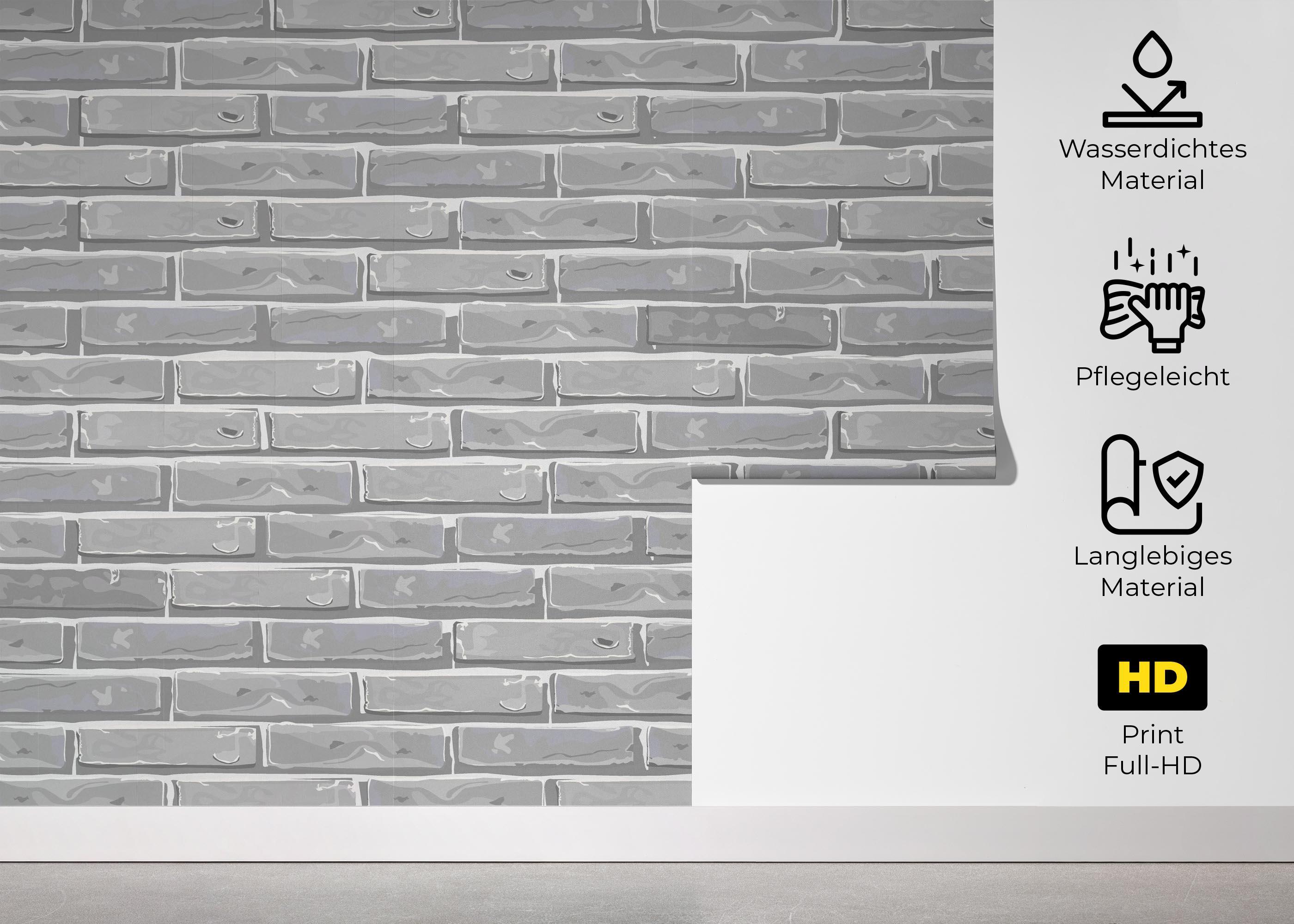 Fototapete Cartoon Stone Brick mockup 5