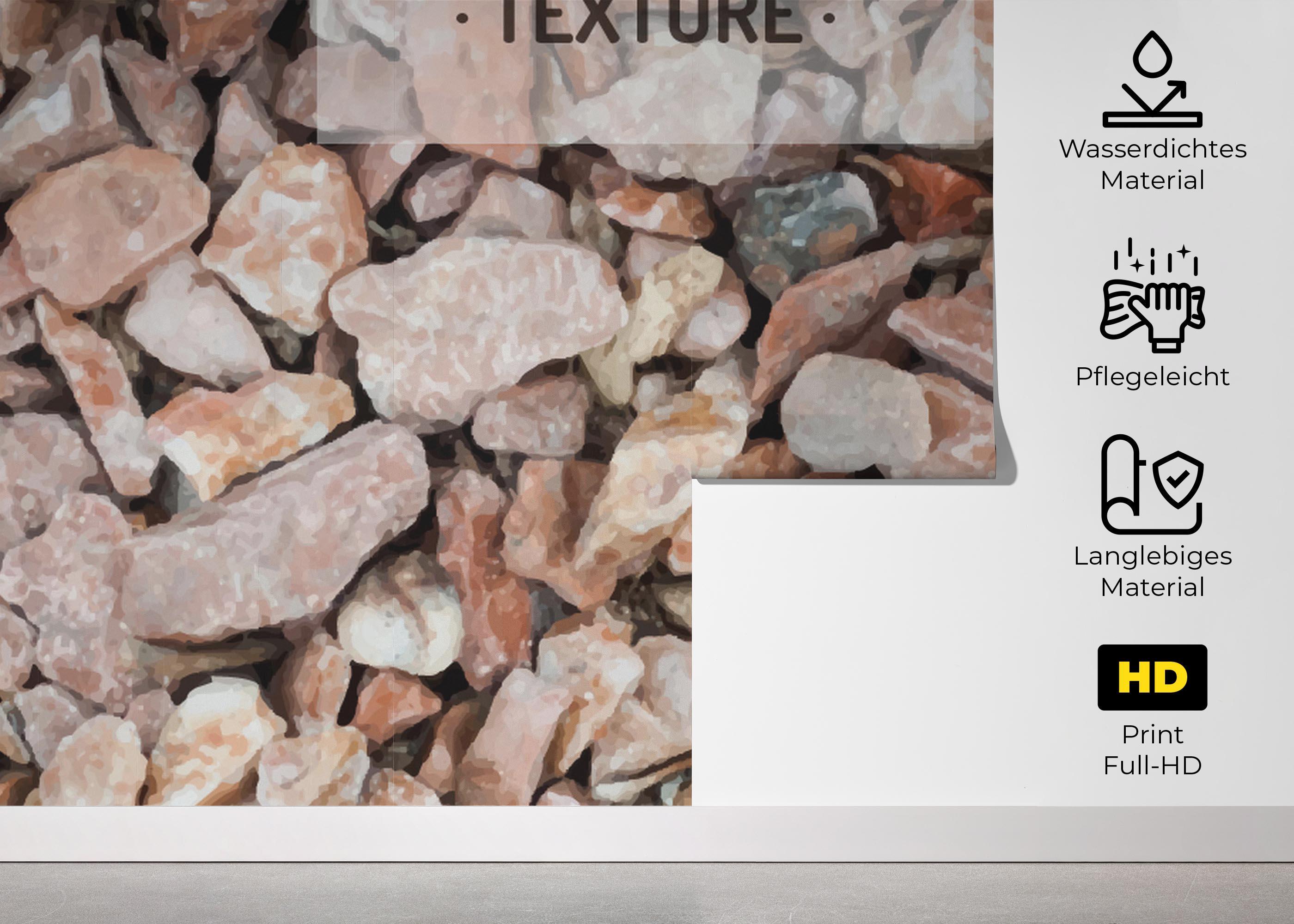 Fototapete Cream Orange Pebbles mockup 5