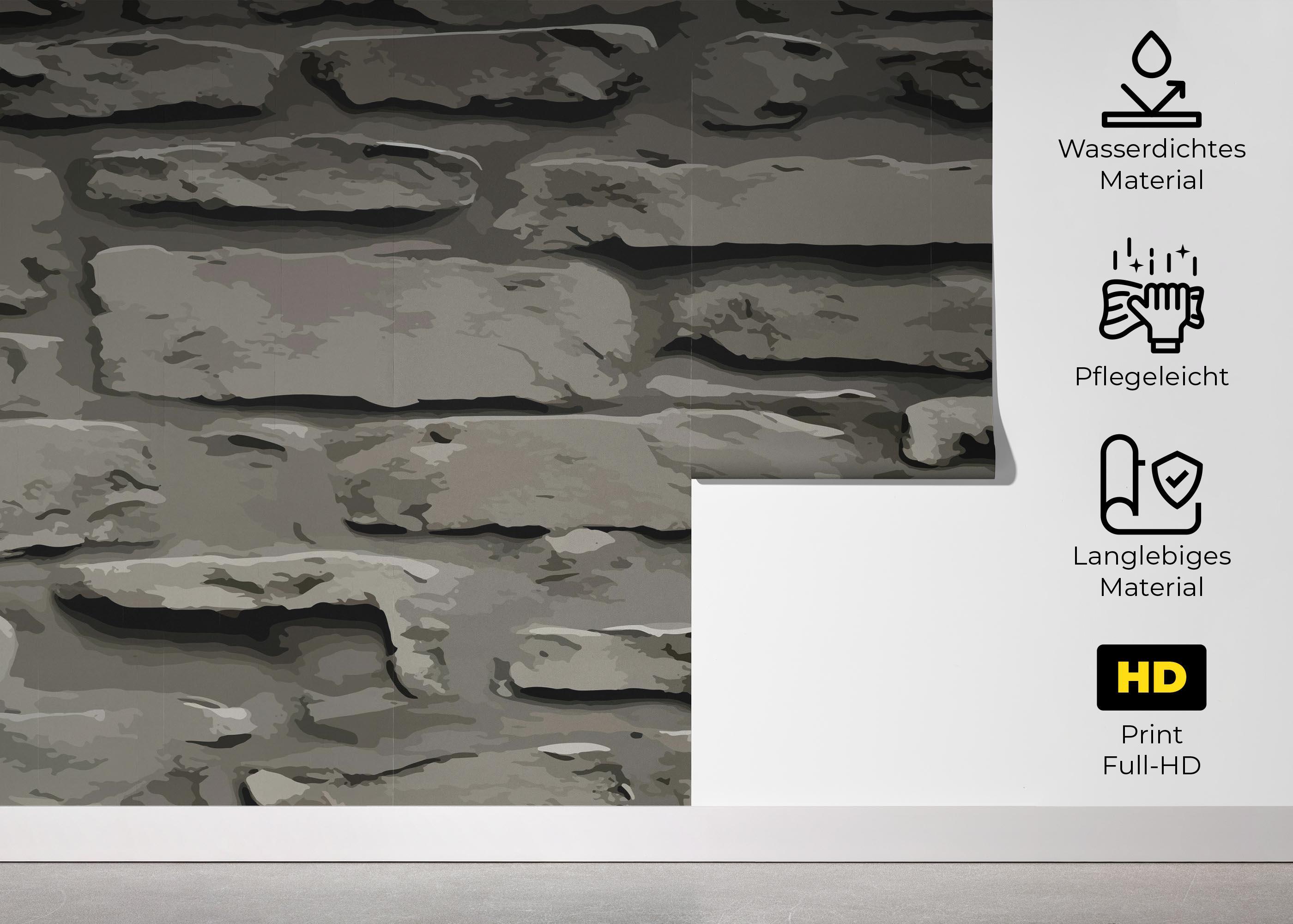 Fototapete Dark Cream Rocks mockup 5