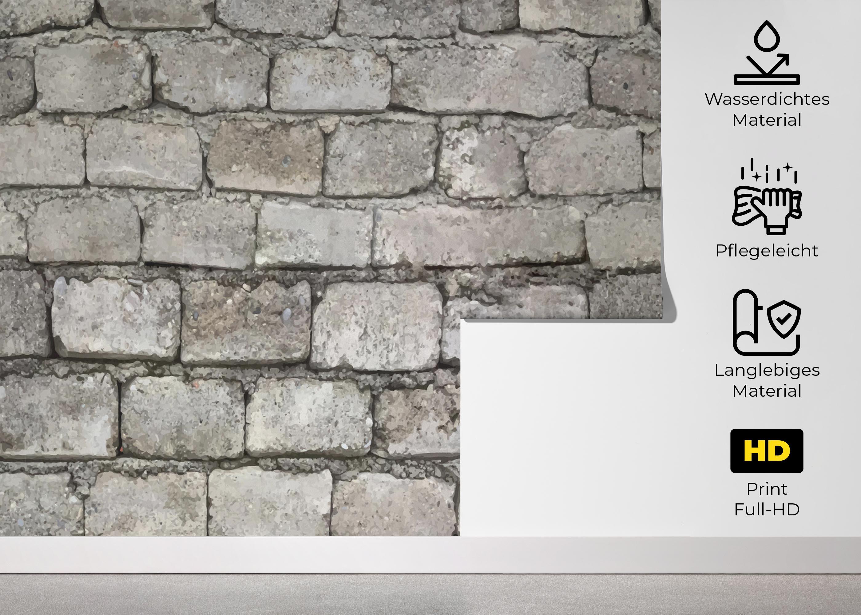 Fototapete Realistic Stone Brick mockup 5