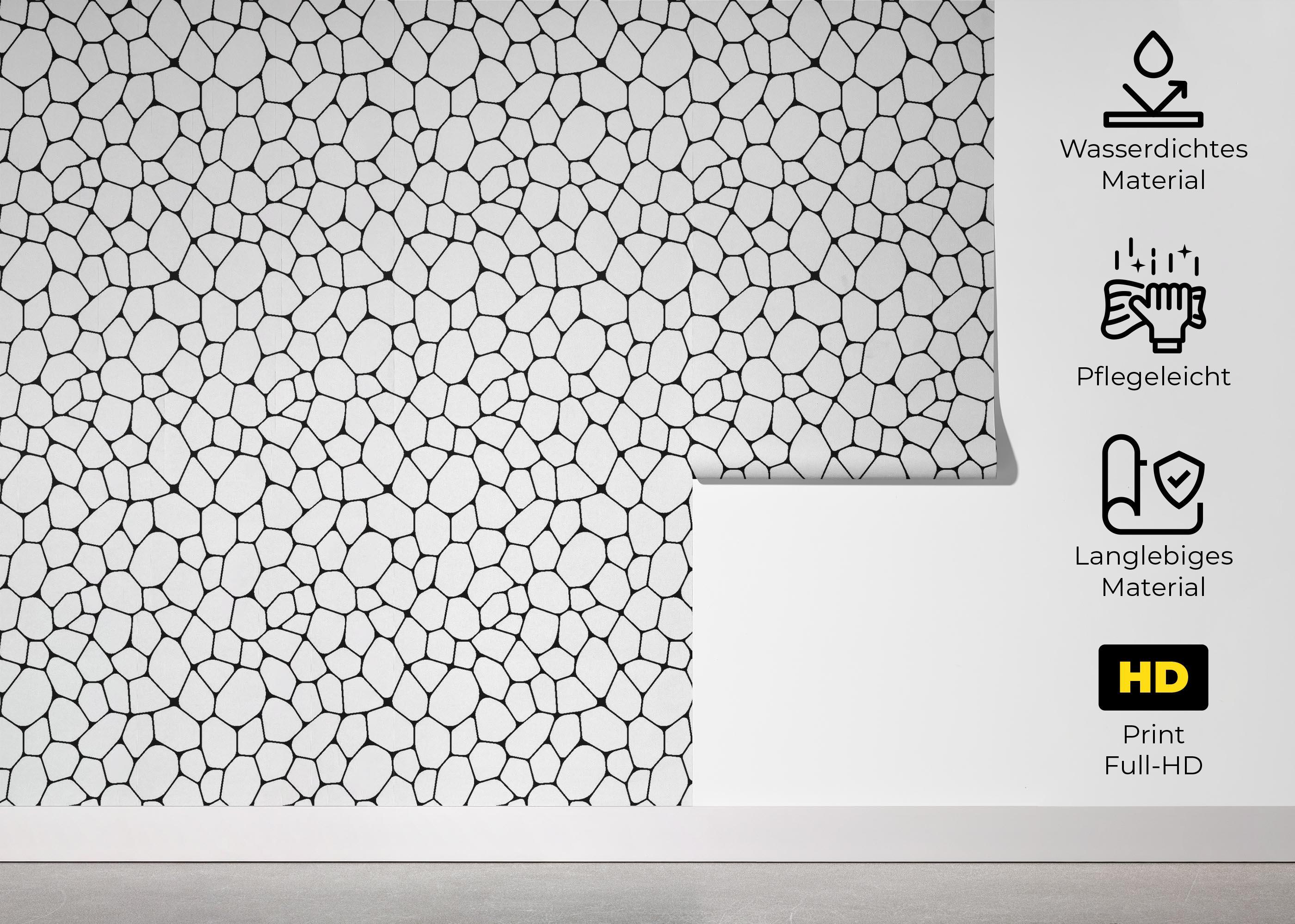 Fototapete White Wall Stone mockup 5