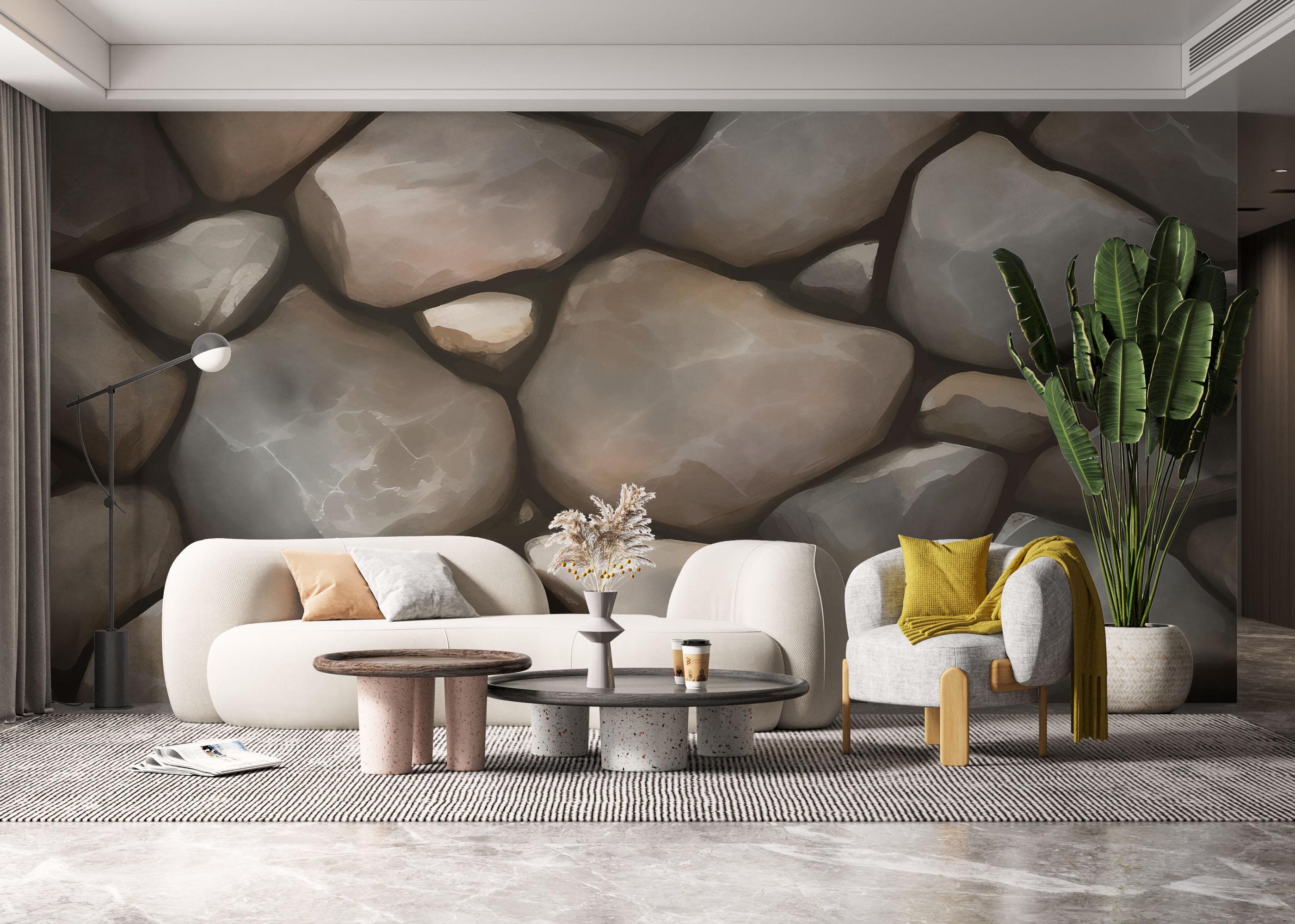 Fototapete Big Rocks Wall mockup 6