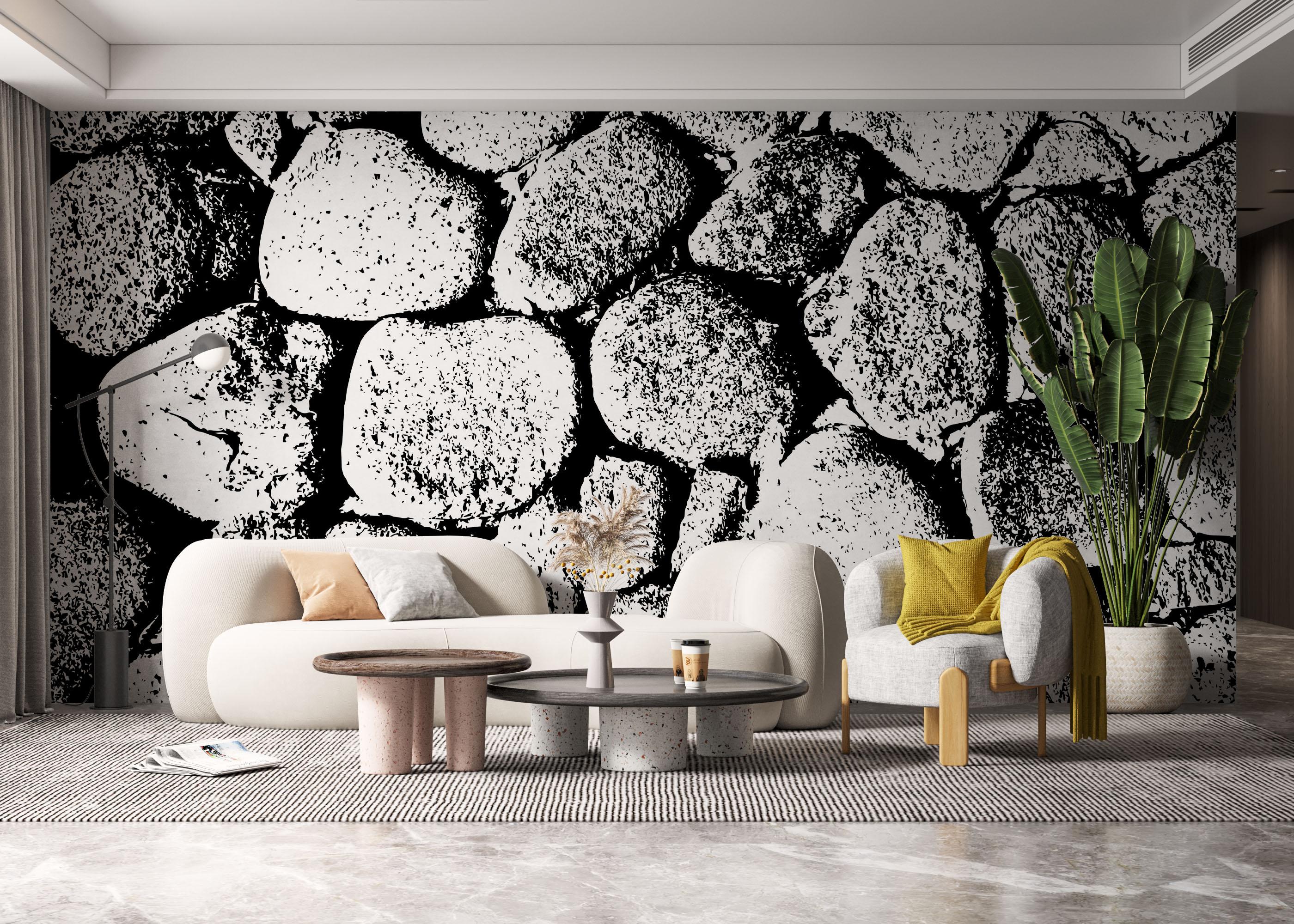 Fototapete Big Stone Wall mockup 6