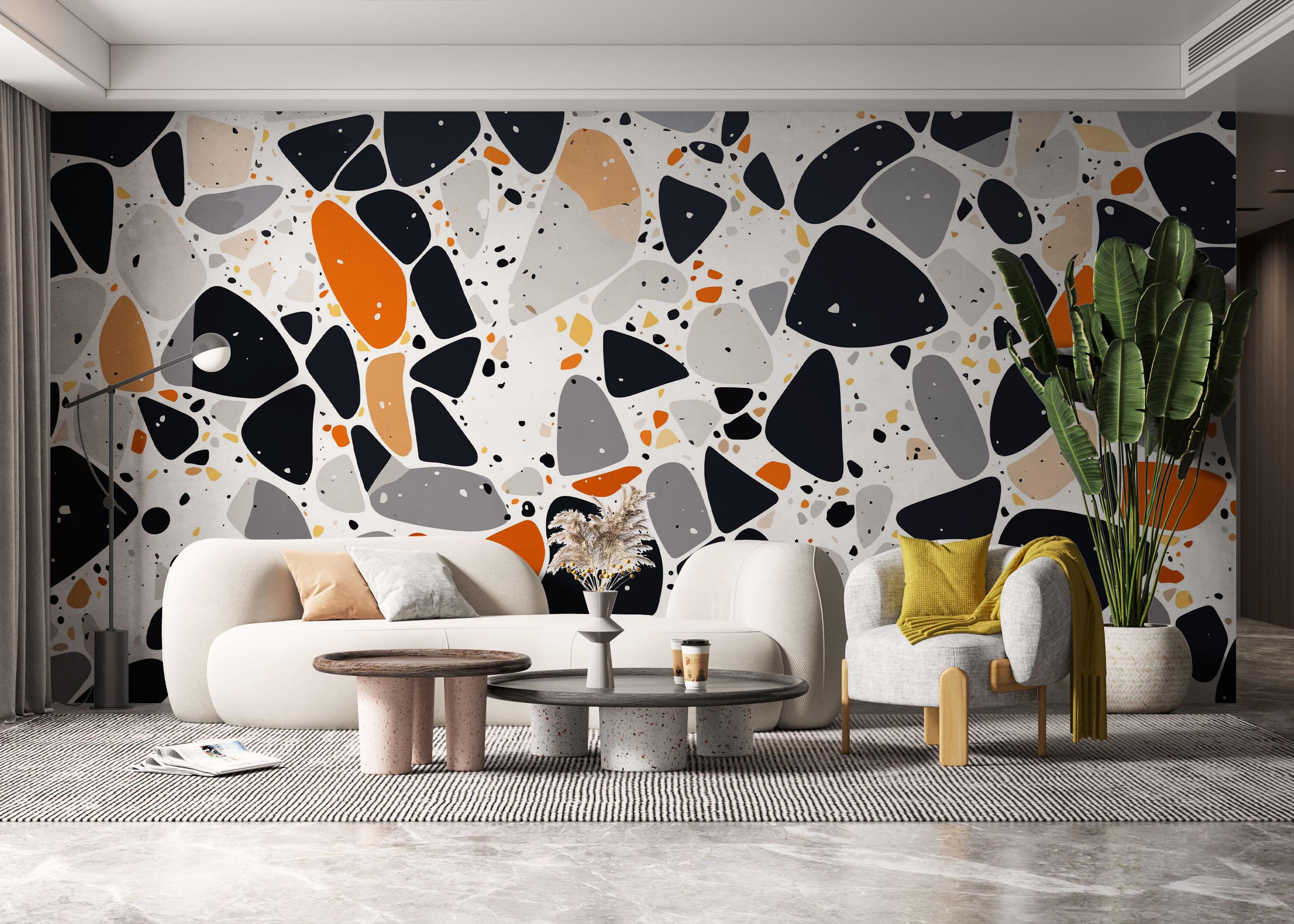 Fototapete Blue Orange Stones mockup 6