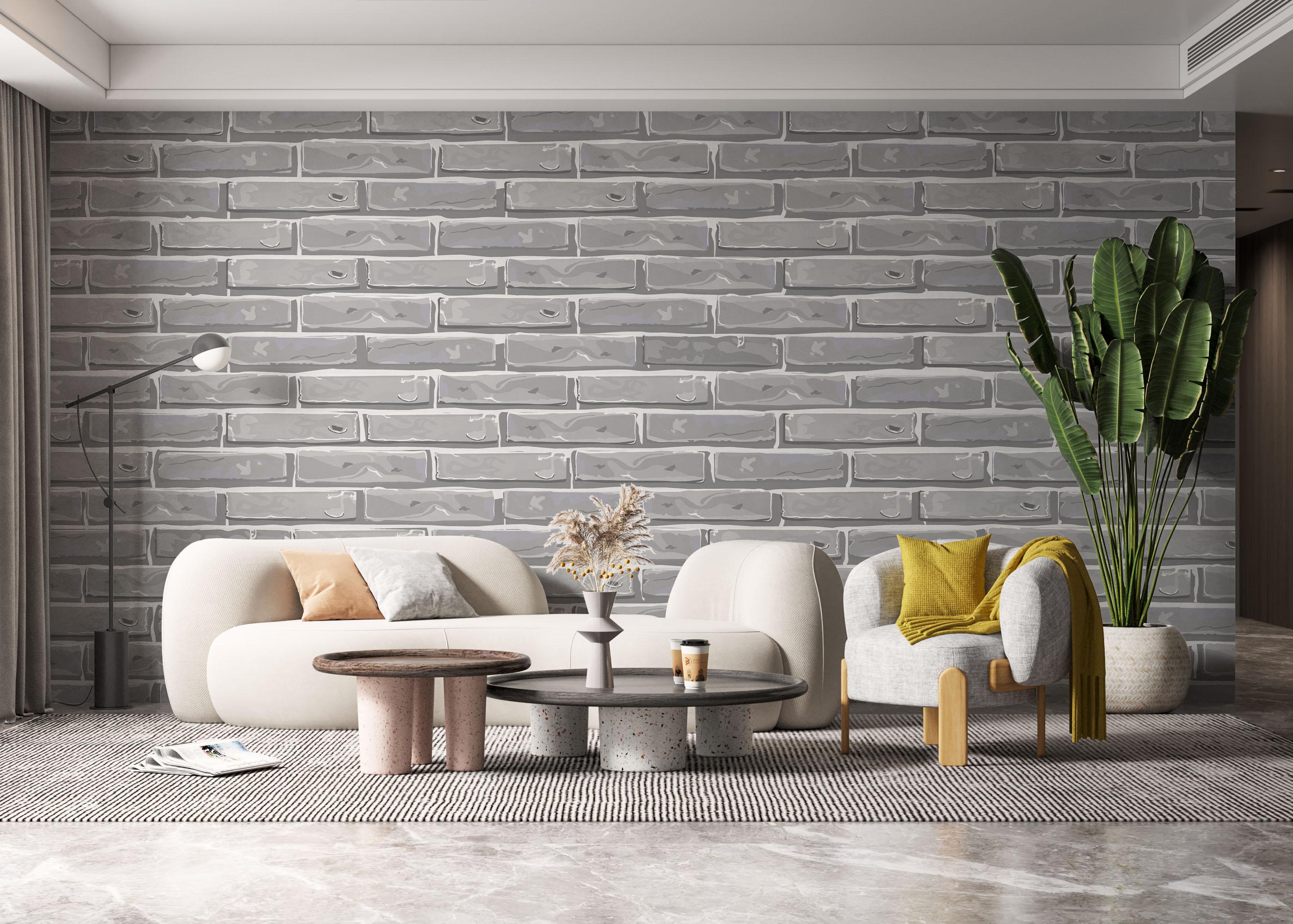 Fototapete Cartoon Stone Brick mockup 6