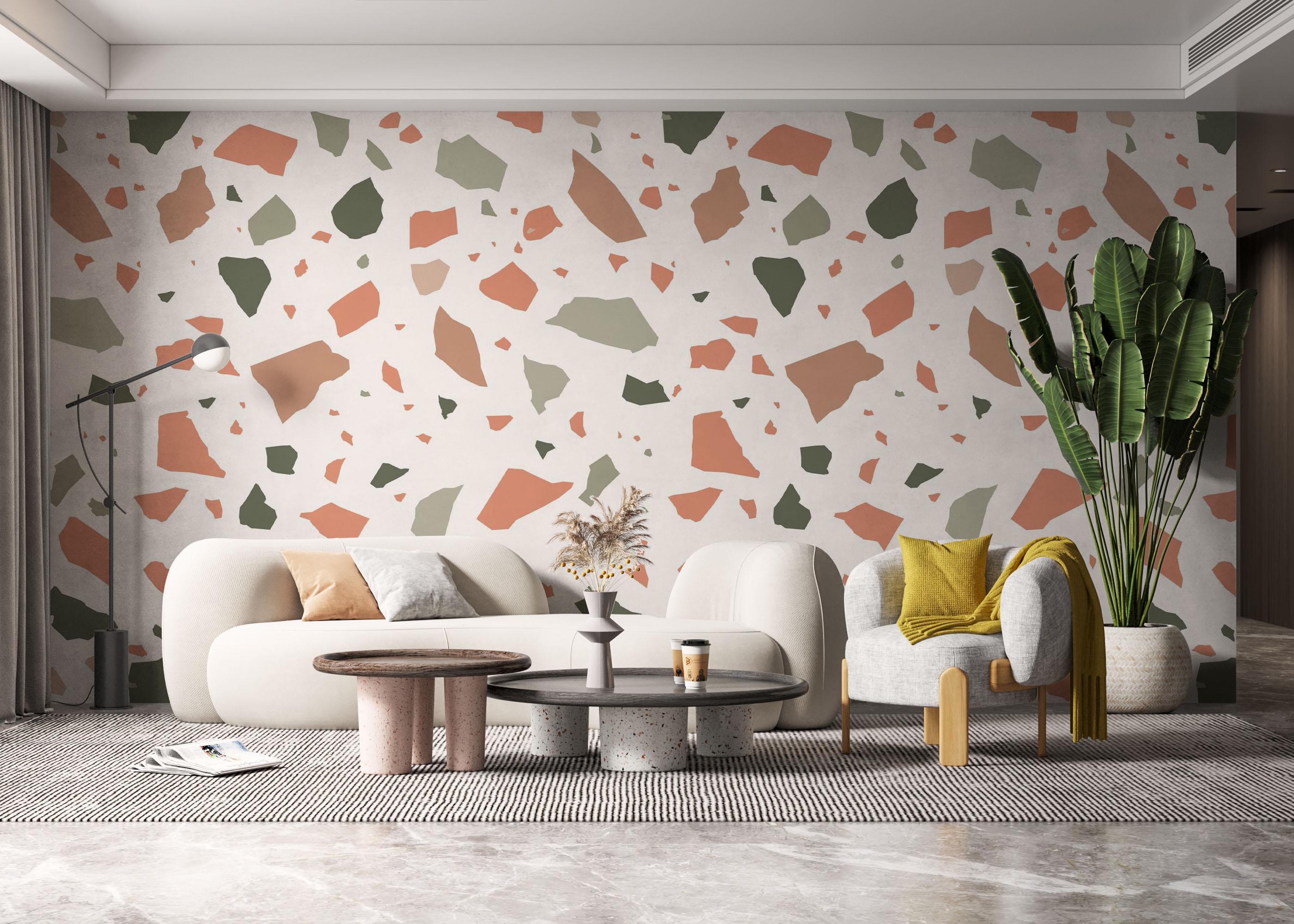 Fototapete Green Orange Pebbles mockup 6