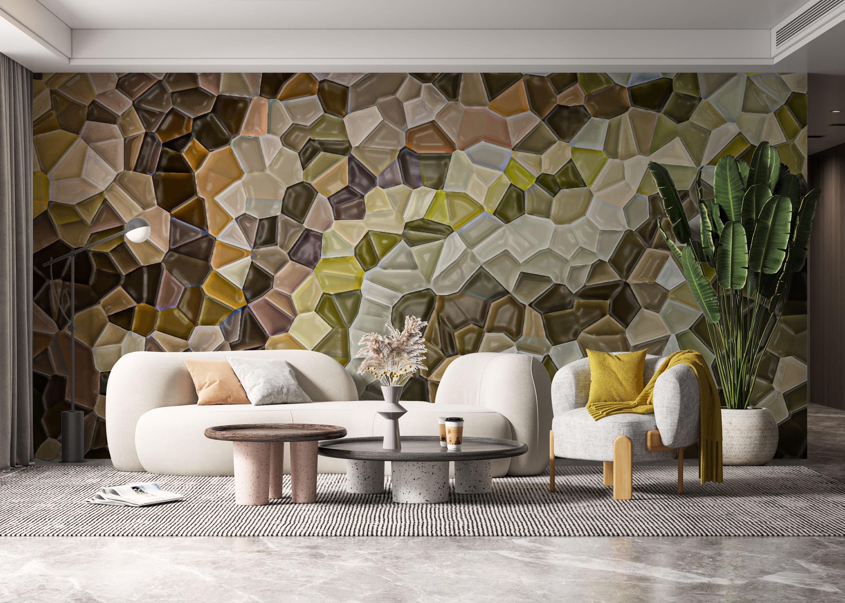 Fototapete Green Small Rocks mockup 6