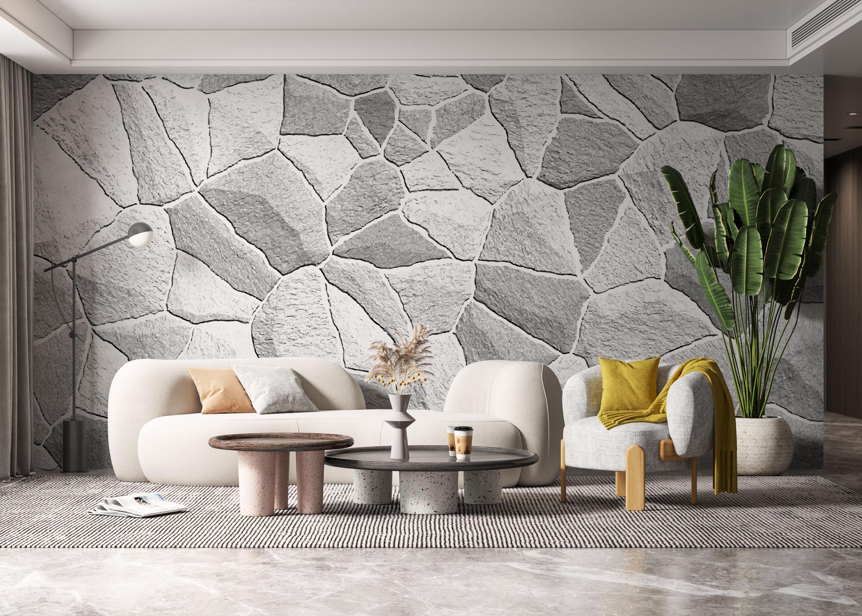 Fototapete Grey Shades Stone mockup 6