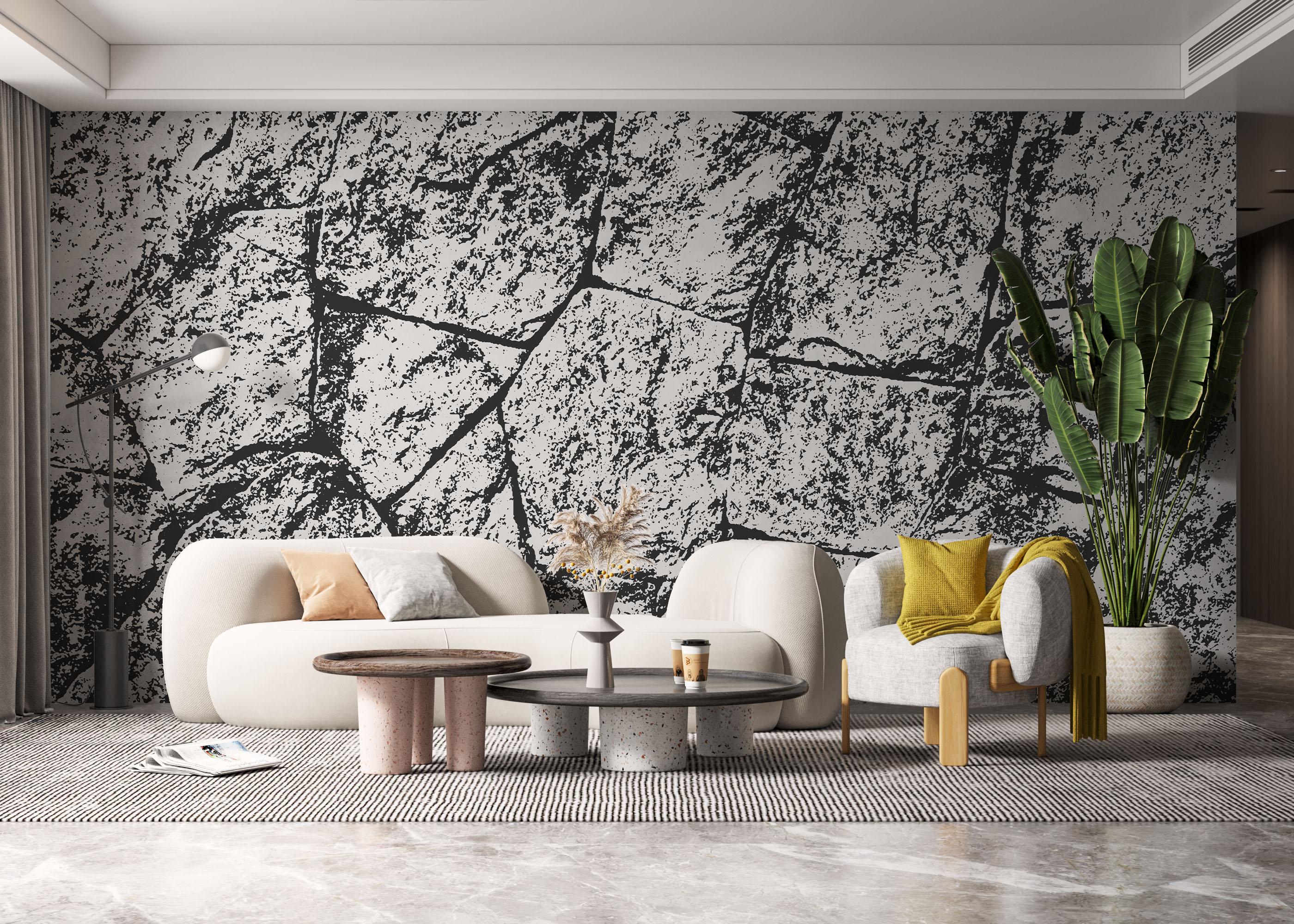 Fototapete Grey White Stone Wall mockup 6