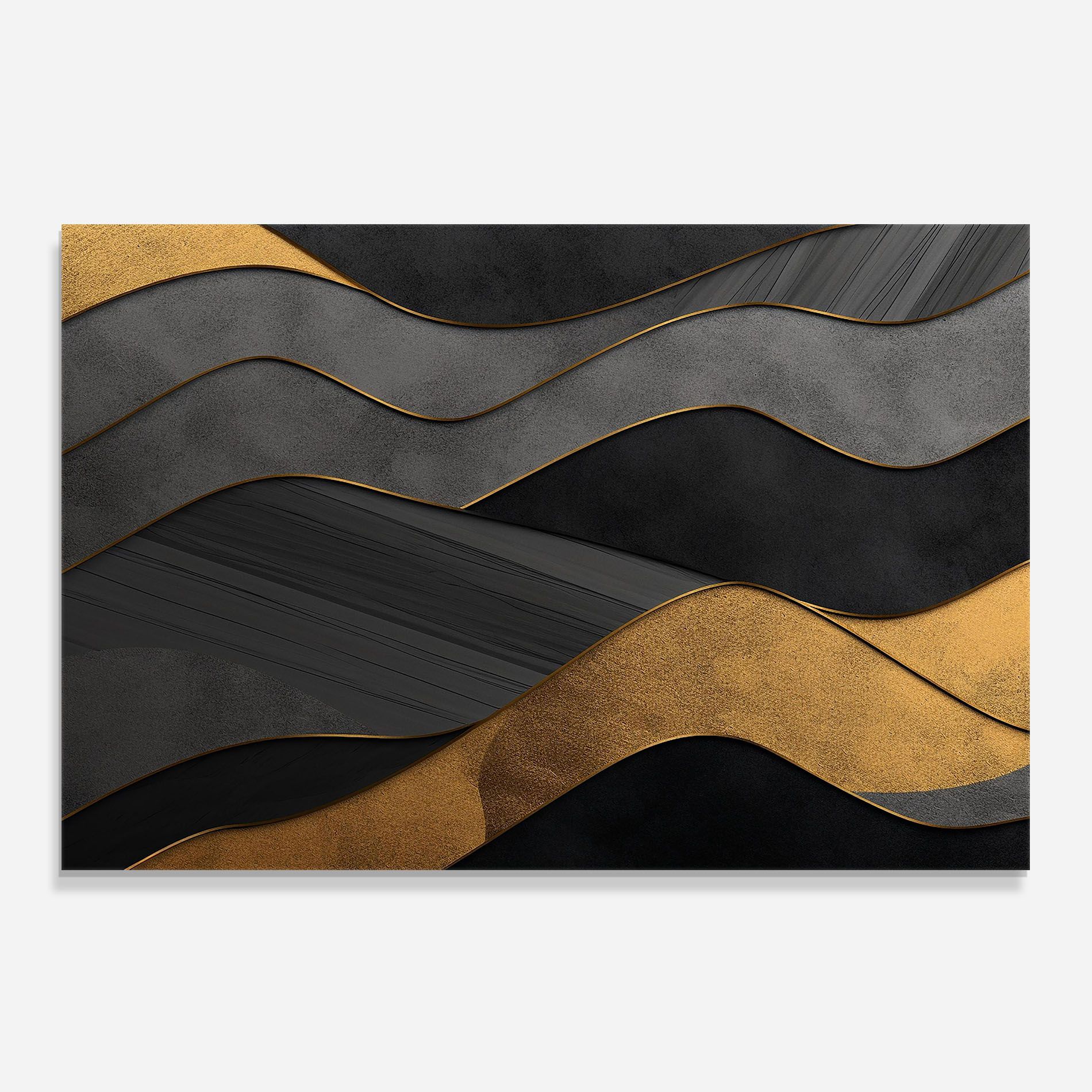 Abstract Gold And Grey Waves mockup 0