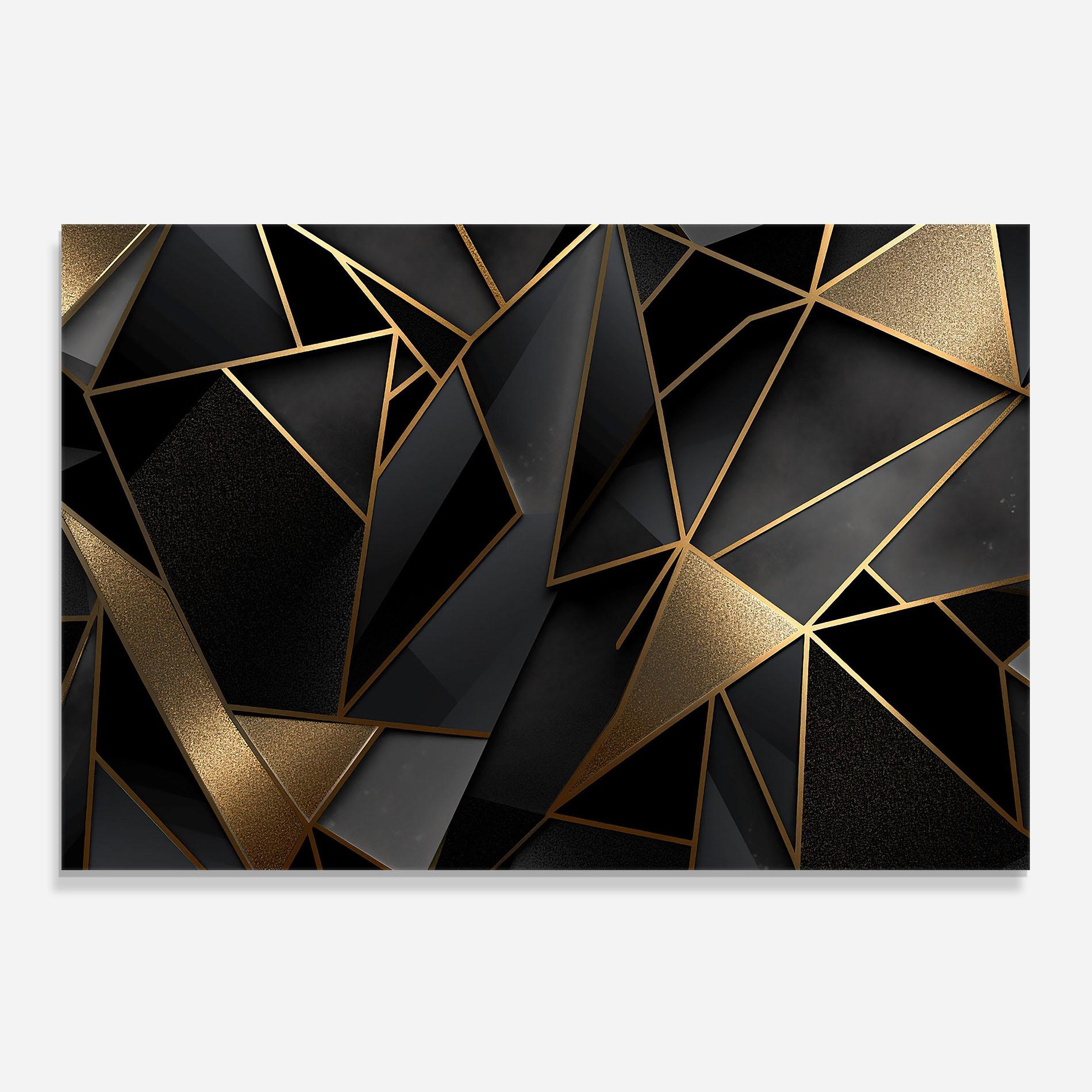 Küchenrückwand Glas Abstract Golden Art mockup 0