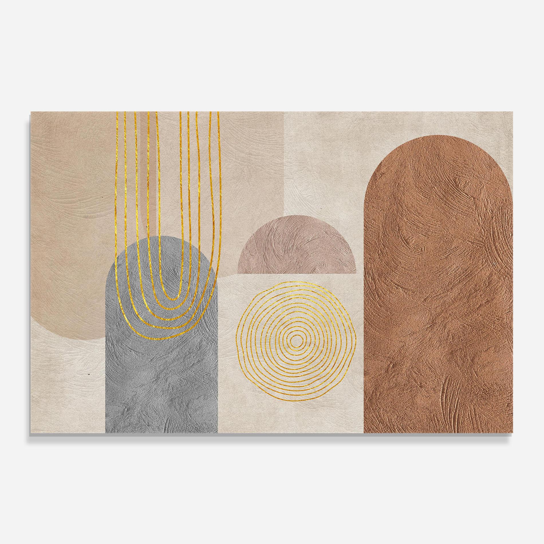 Küchenrückwand Glas Gray Orange Painting mockup 0