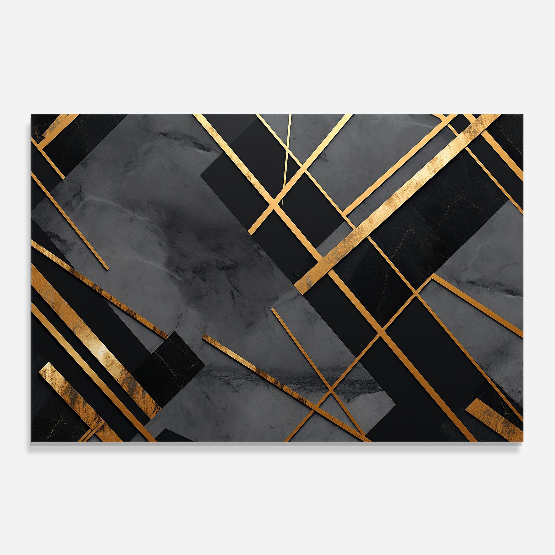 Grey Painting With Gold Lines mockup 0