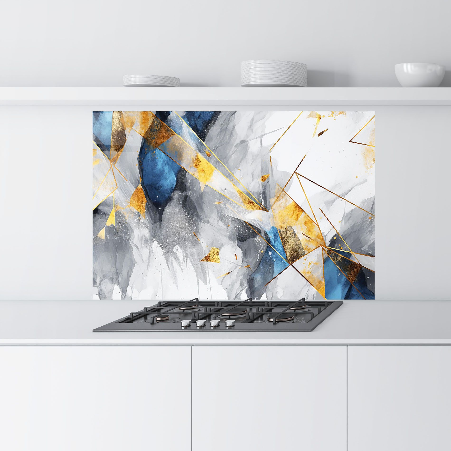 Abstract Gold Blue Pattern mockup 9