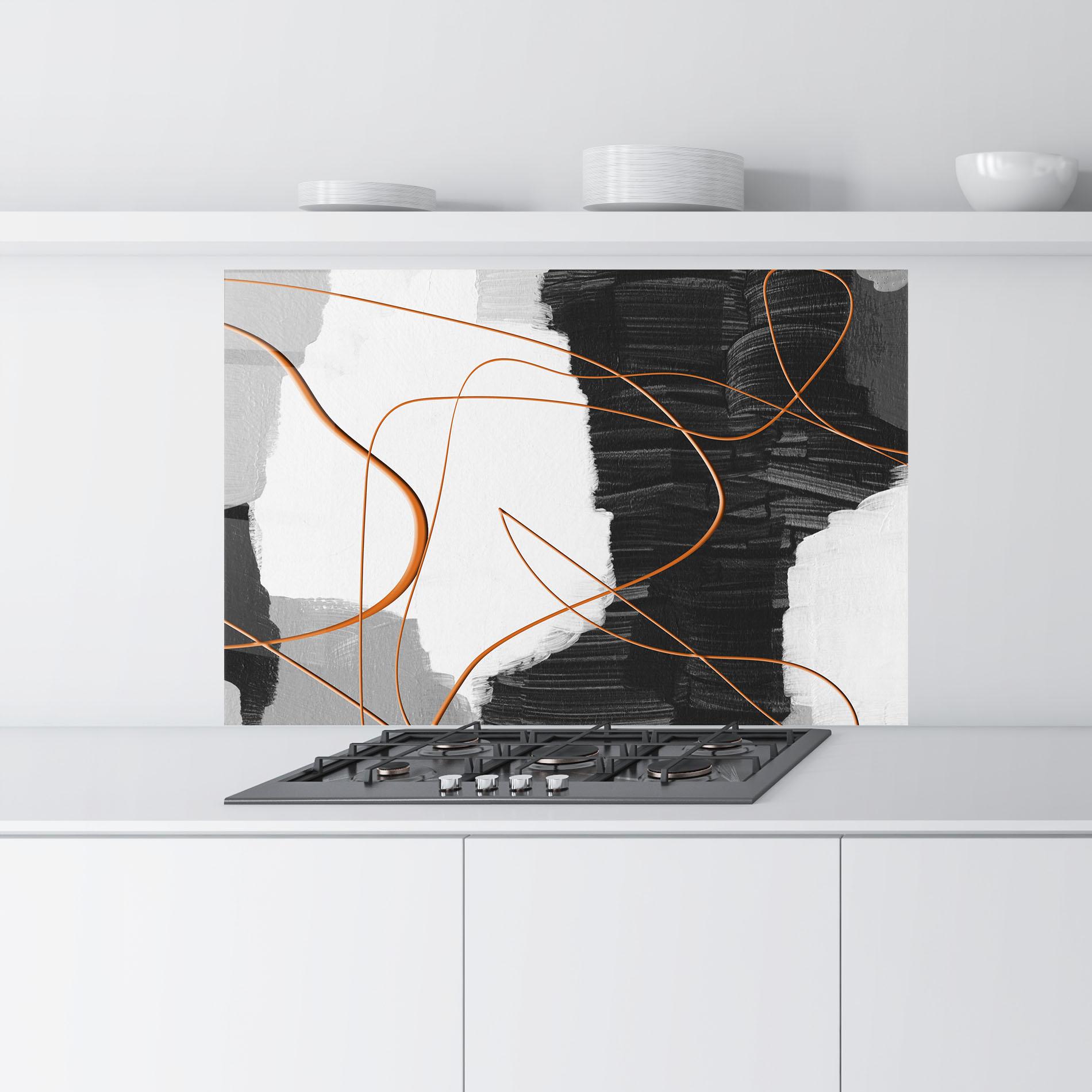 Küchenrückwand Glas Abstract Ink Painting mockup 9