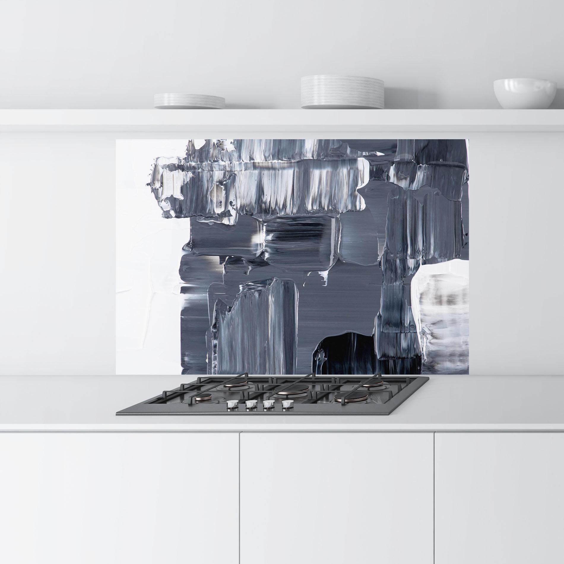 Küchenrückwand Glas Black Acrylic Painting mockup 9