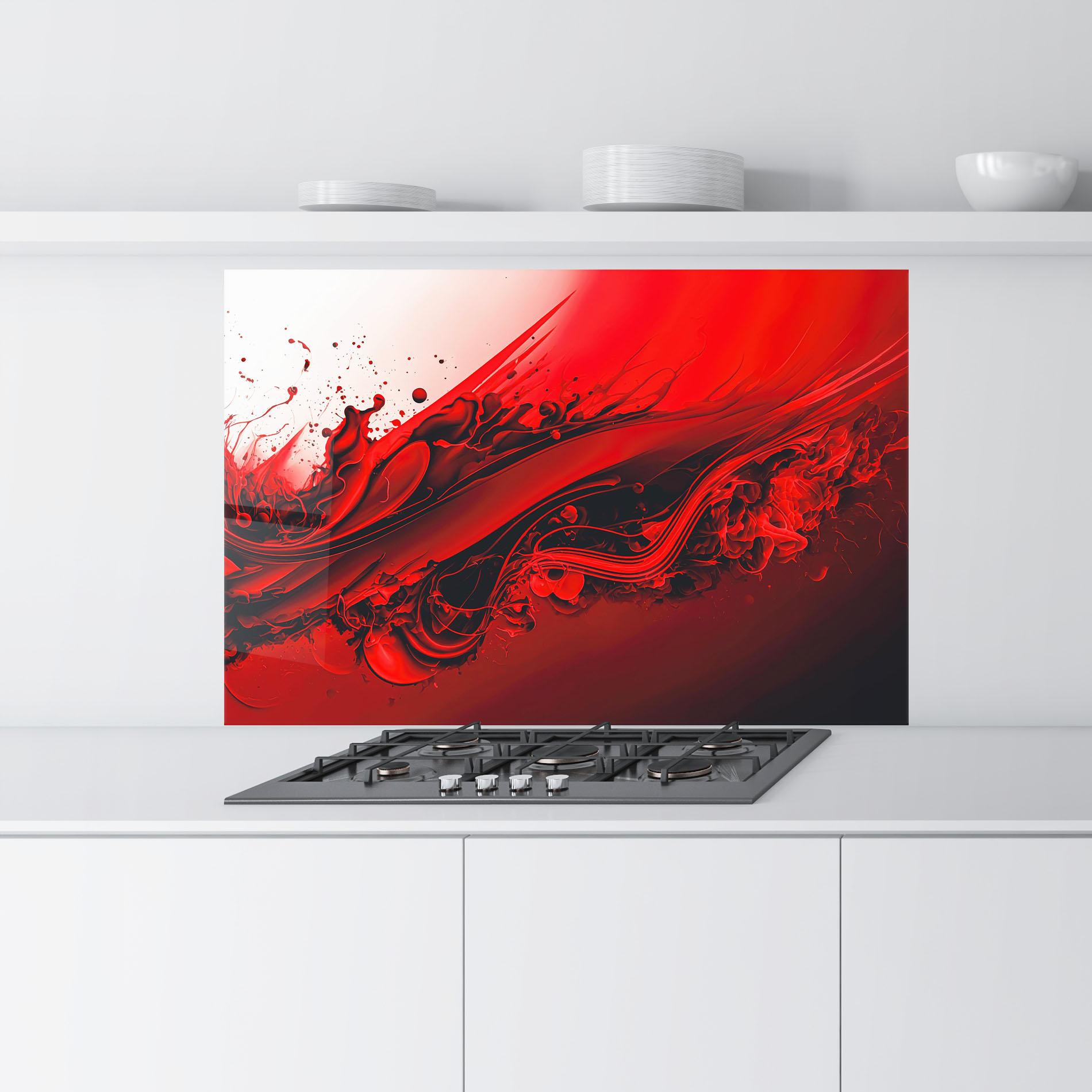 Küchenrückwand Glas Smooth Red Color mockup 9