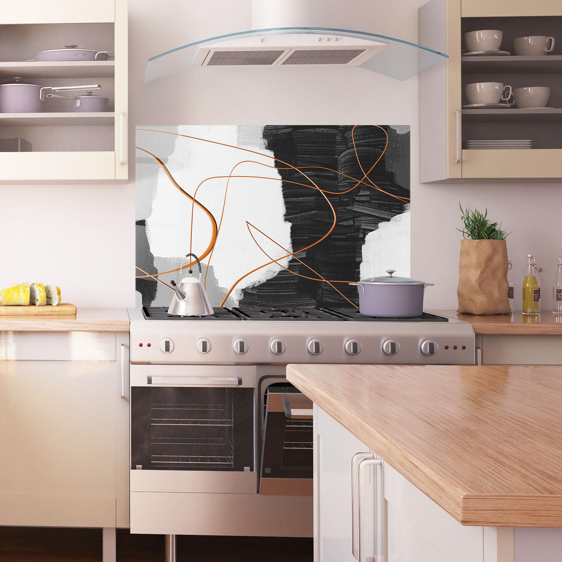 Küchenrückwand Glas Abstract Ink Painting mockup 1