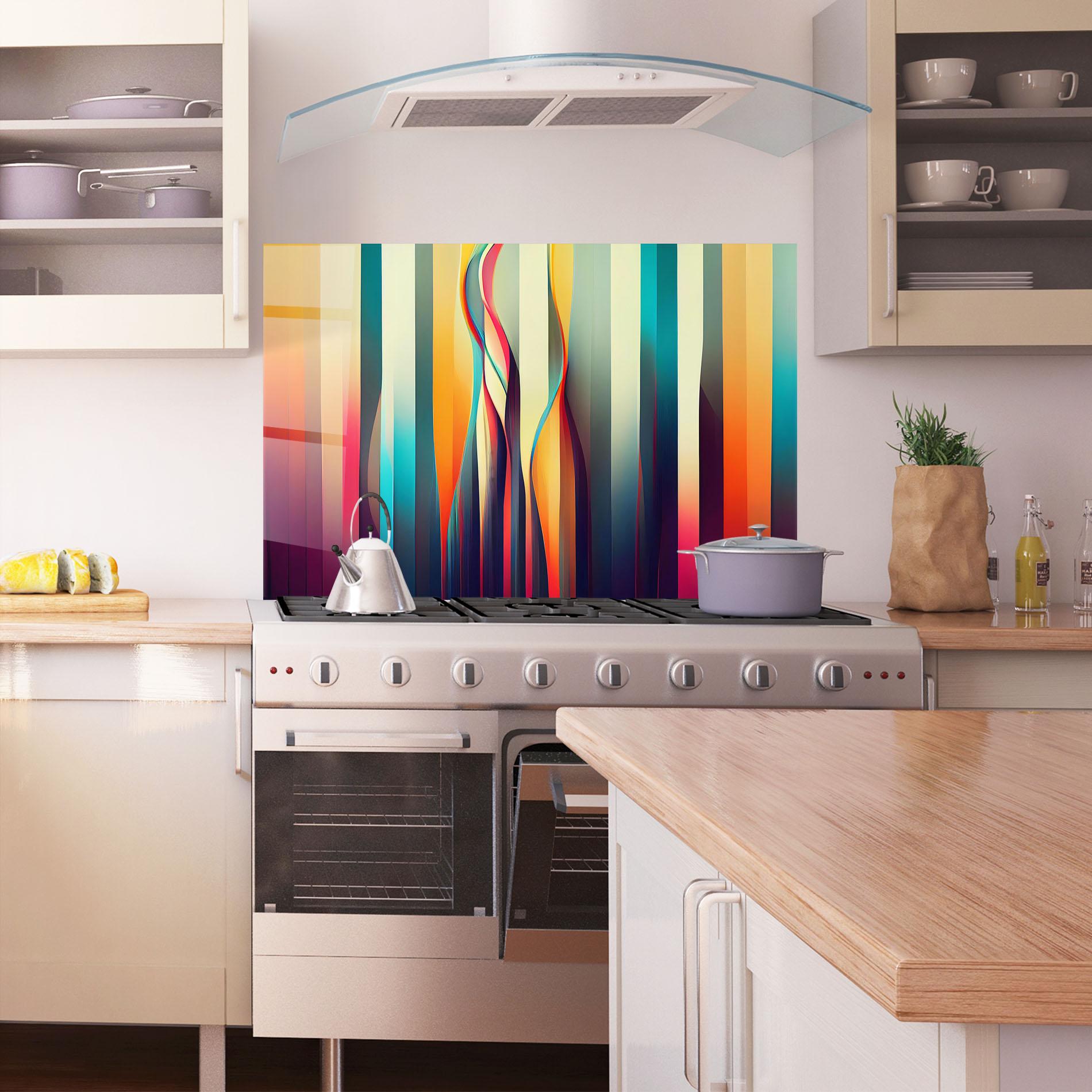 Küchenrückwand Glas Colorful Geometric Background mockup 1