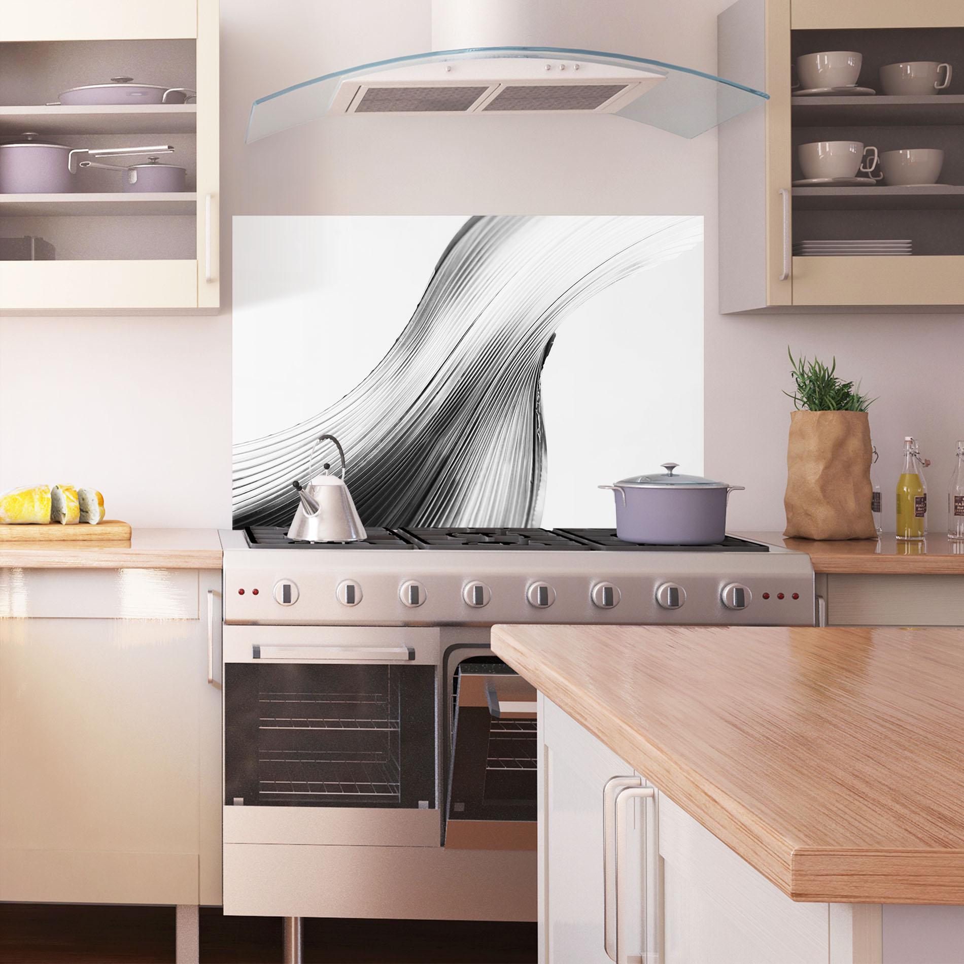 Küchenrückwand Glas Monochrome Wave mockup 1
