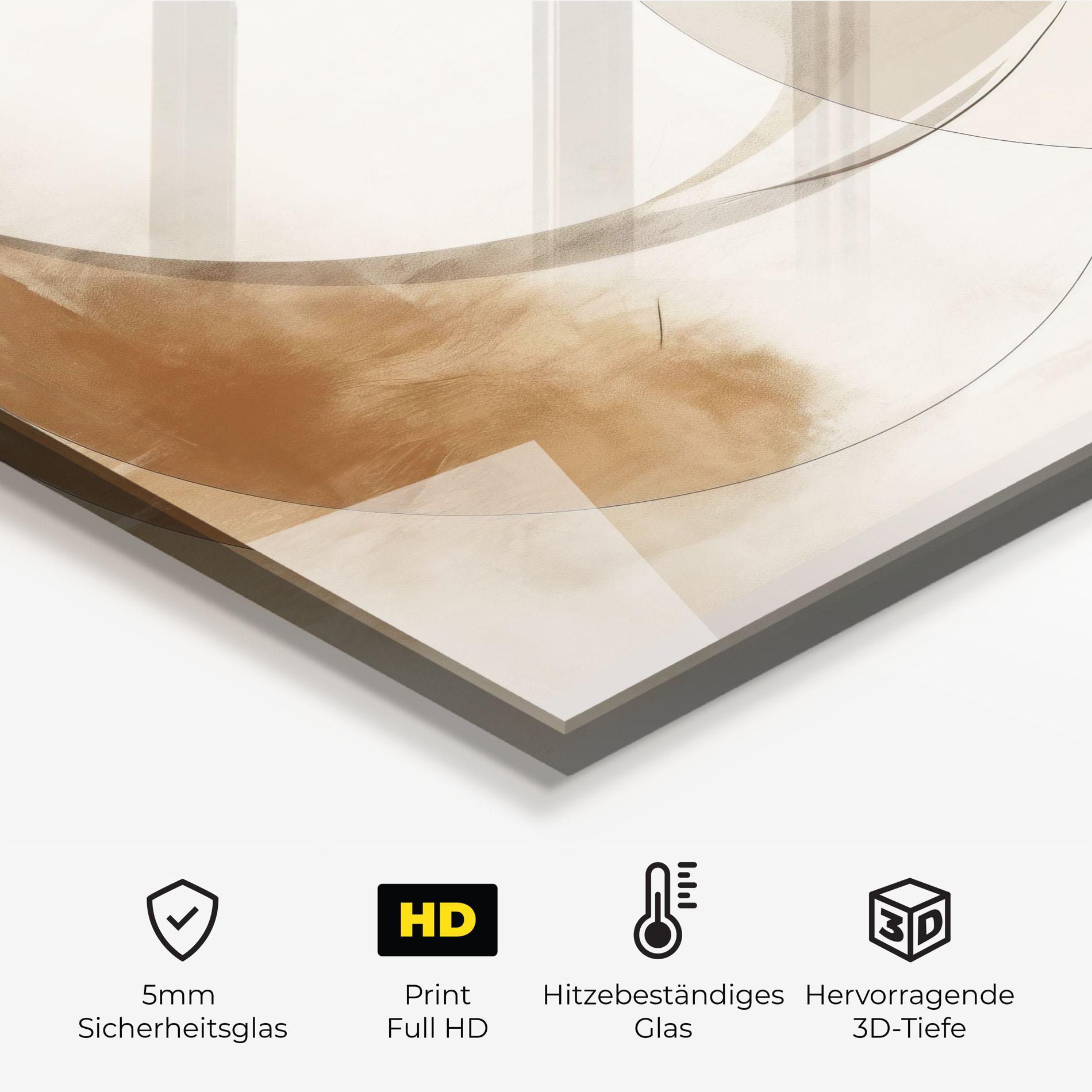 Küchenrückwand Glas Abstract Circle Painting mockup 2