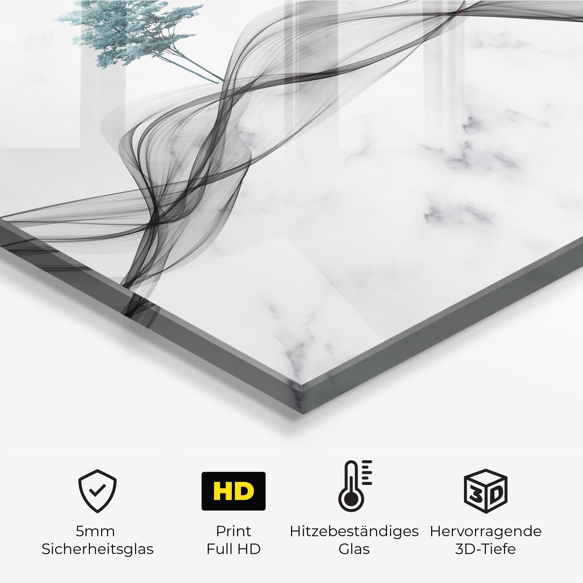 Küchenrückwand Glas Abstract Golden Landscape 1 mockup 2