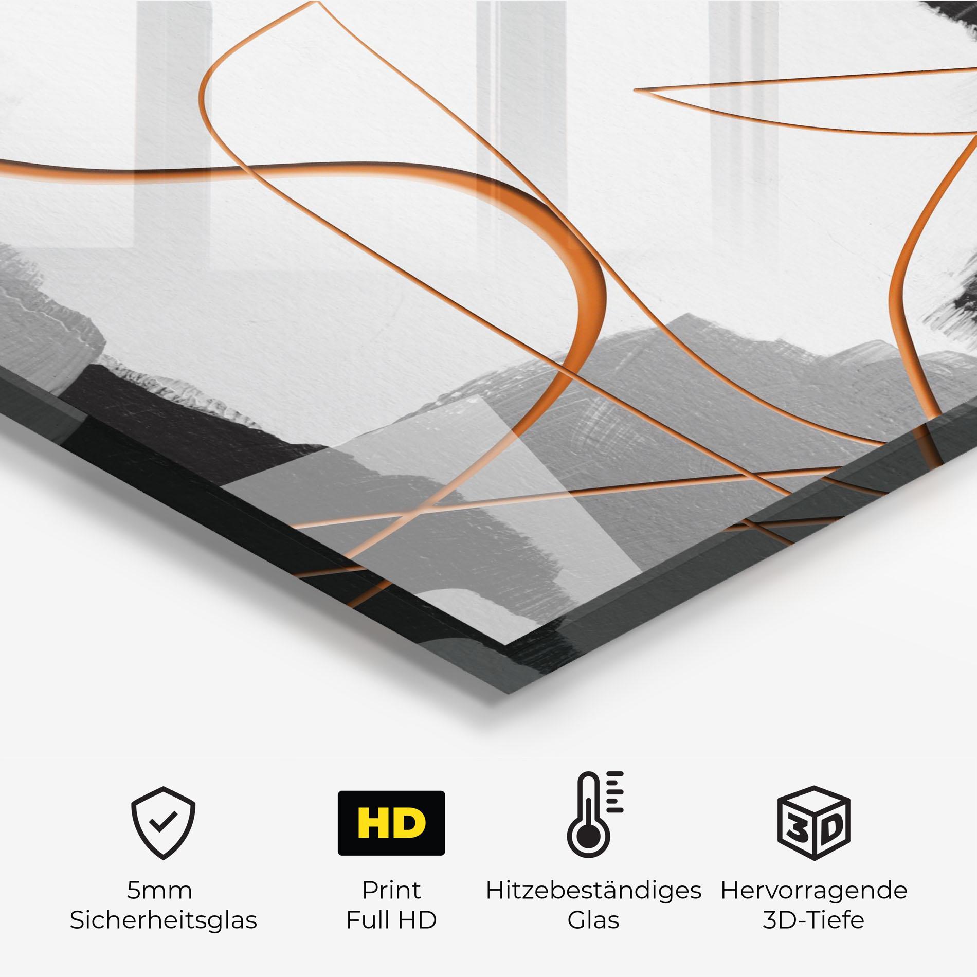 Küchenrückwand Glas Abstract Ink Painting mockup 2