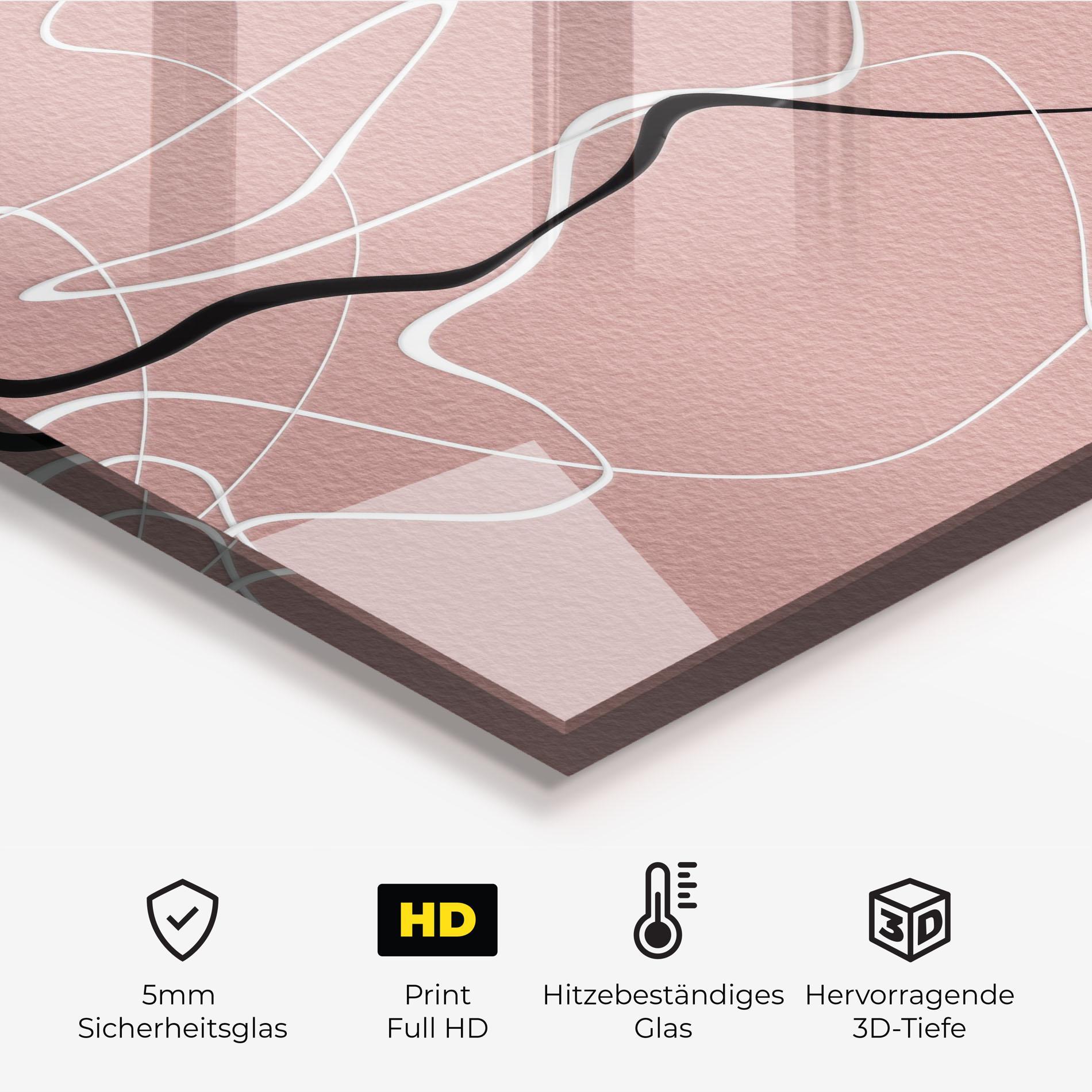 Küchenrückwand Glas Abstract Pink Painting mockup 2