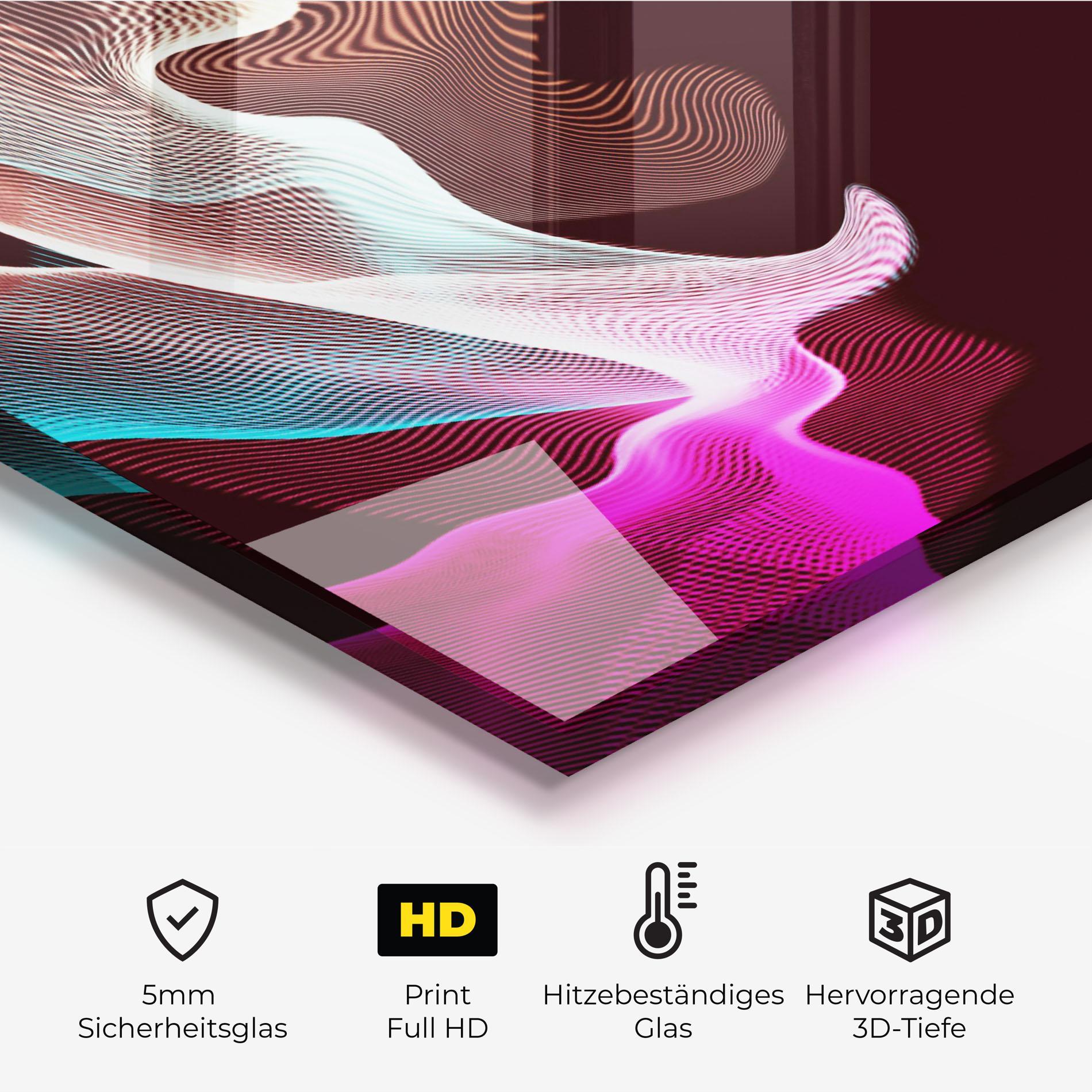 Küchenrückwand Glas Abstract Wave Effect mockup 2