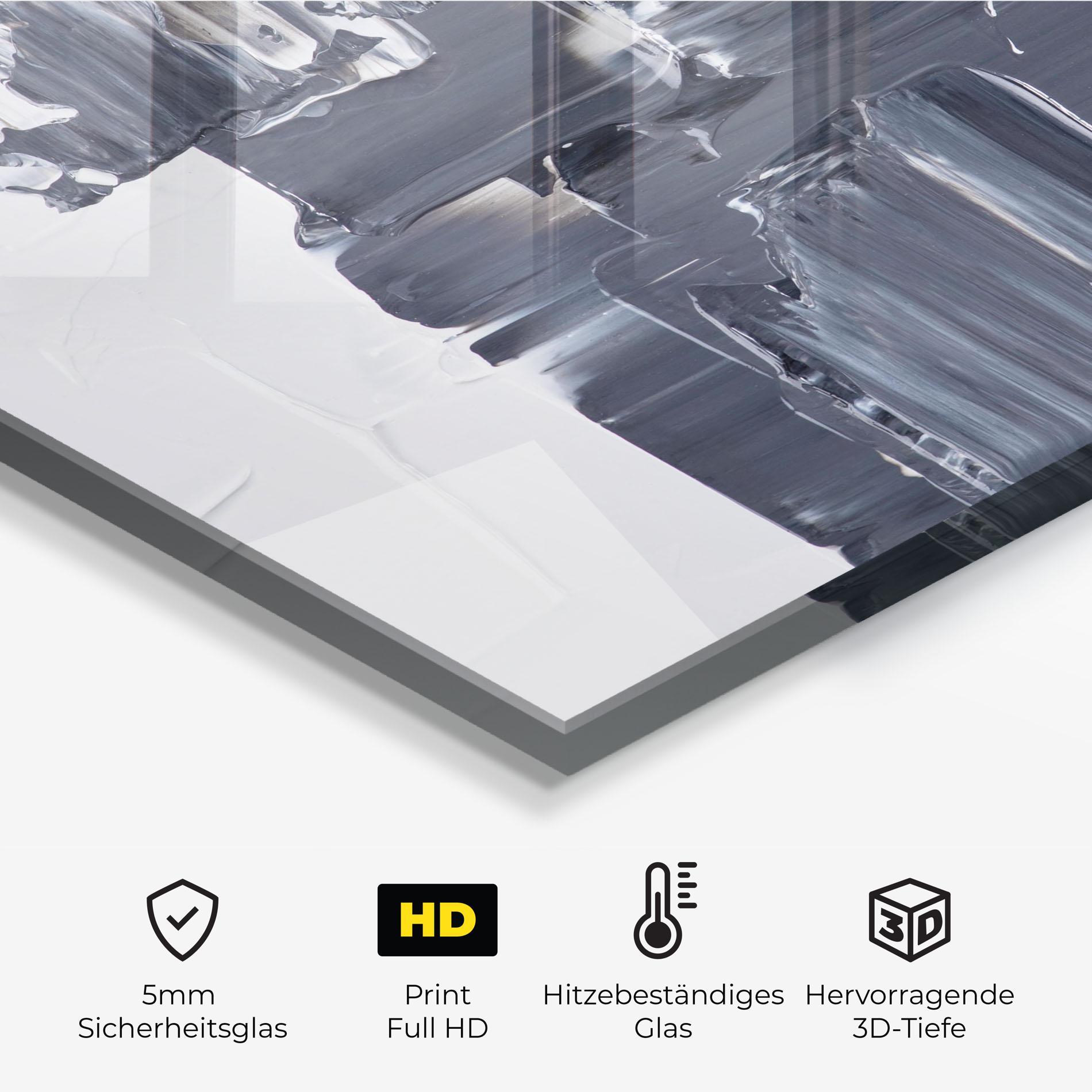 Küchenrückwand Glas Black Acrylic Painting mockup 2