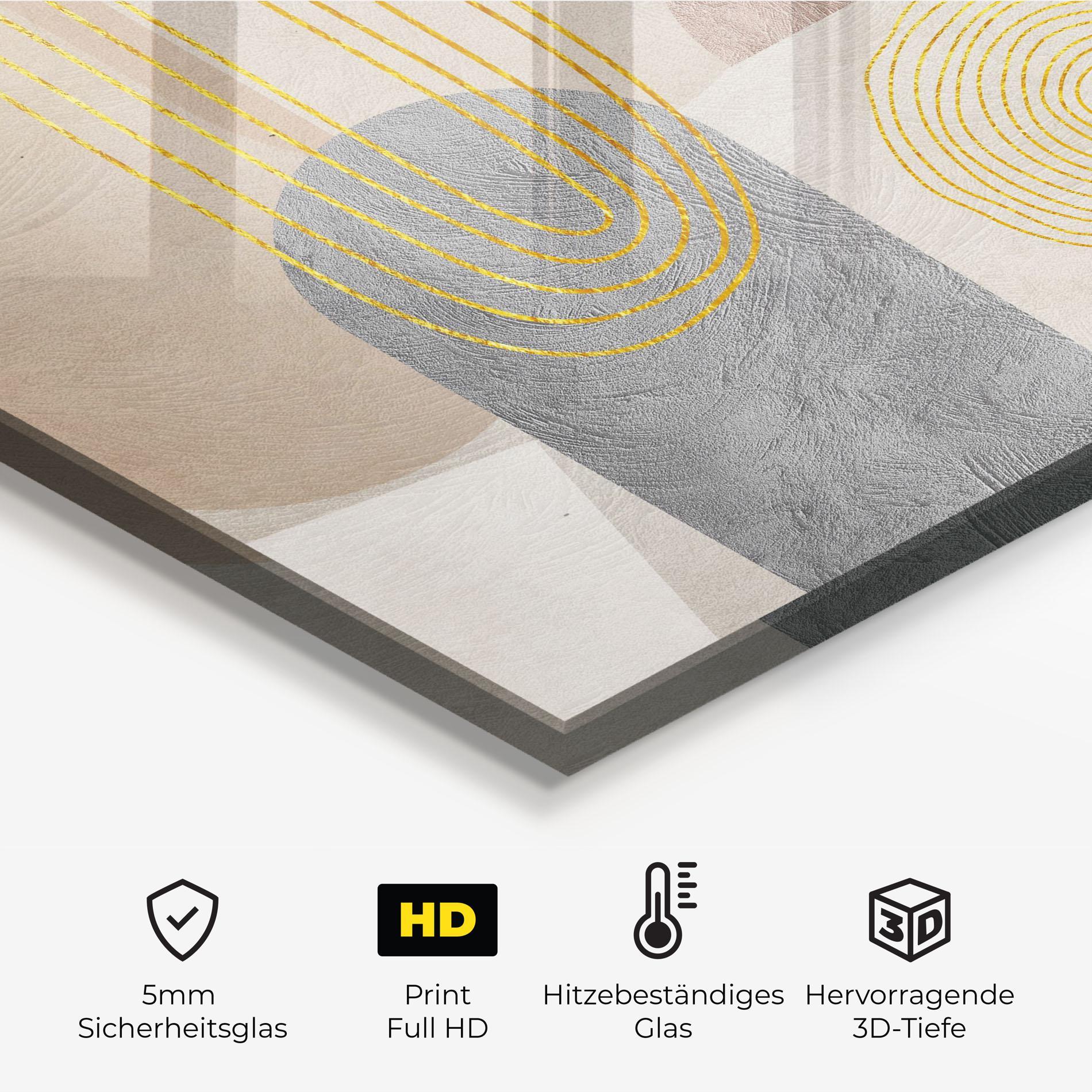 Küchenrückwand Glas Gray Orange Painting mockup 2