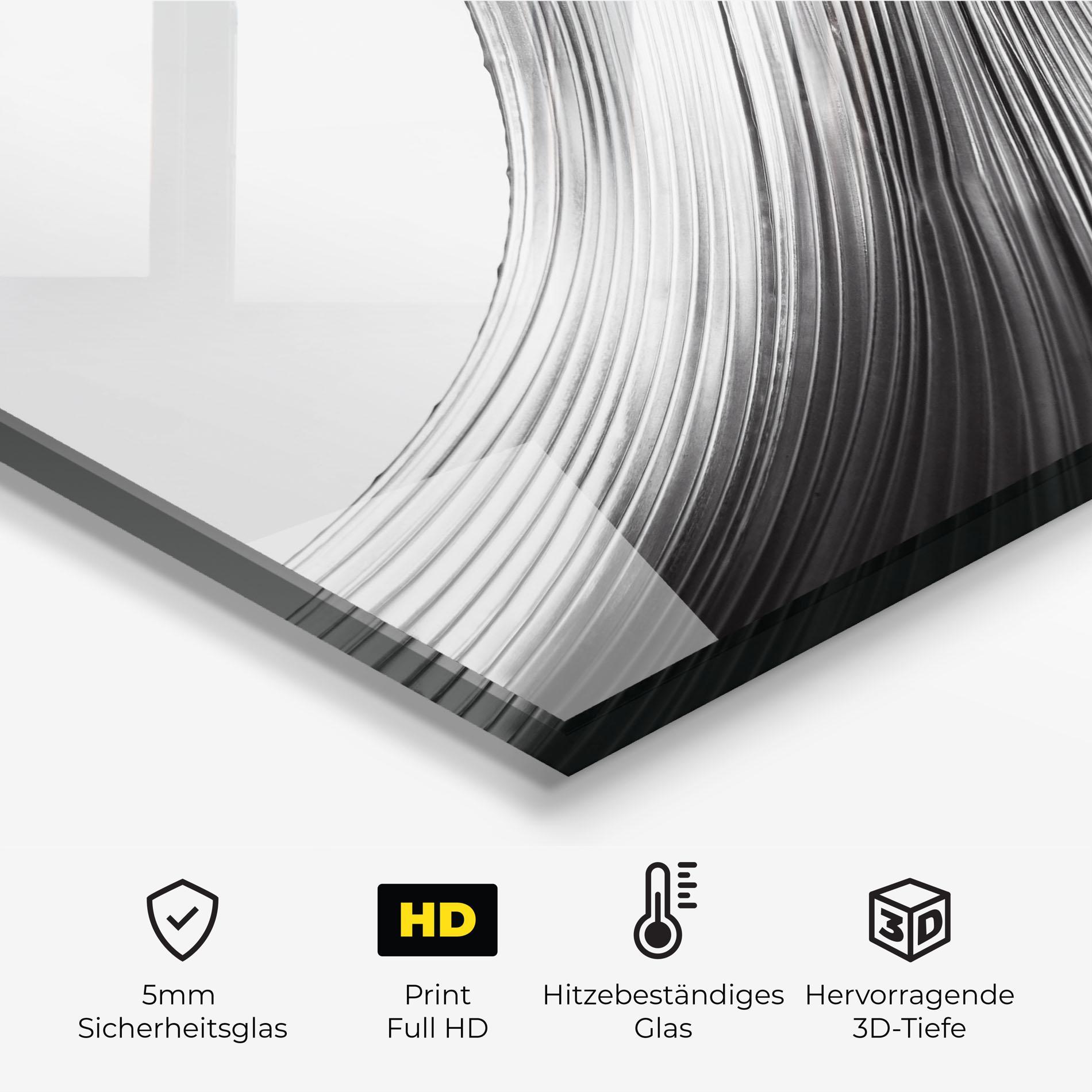Küchenrückwand Glas Monochrome Wave mockup 2