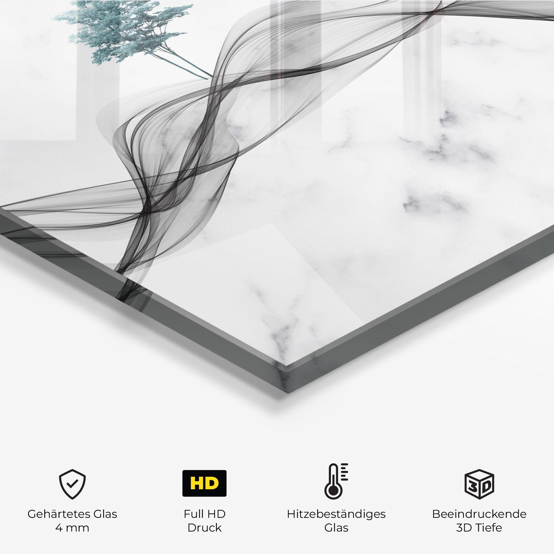 Küchenrückwand Glas Abstract Golden Landscape 1 mockup 2