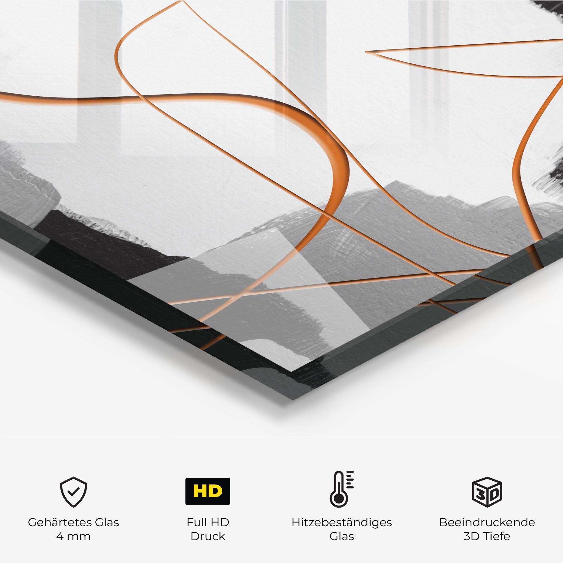 Küchenrückwand Glas Abstract Ink Painting mockup 2