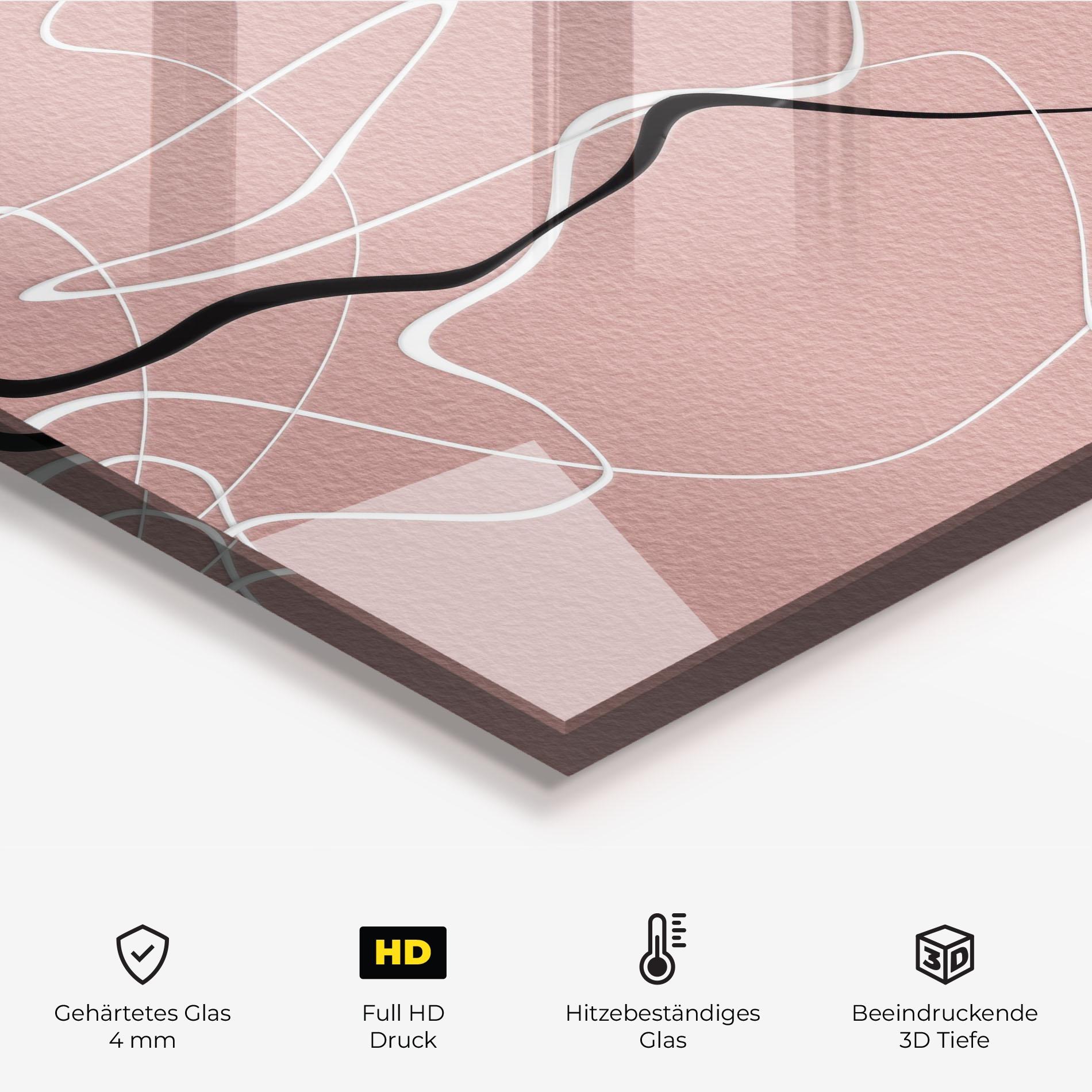 Küchenrückwand Glas Abstract Pink Painting mockup 2