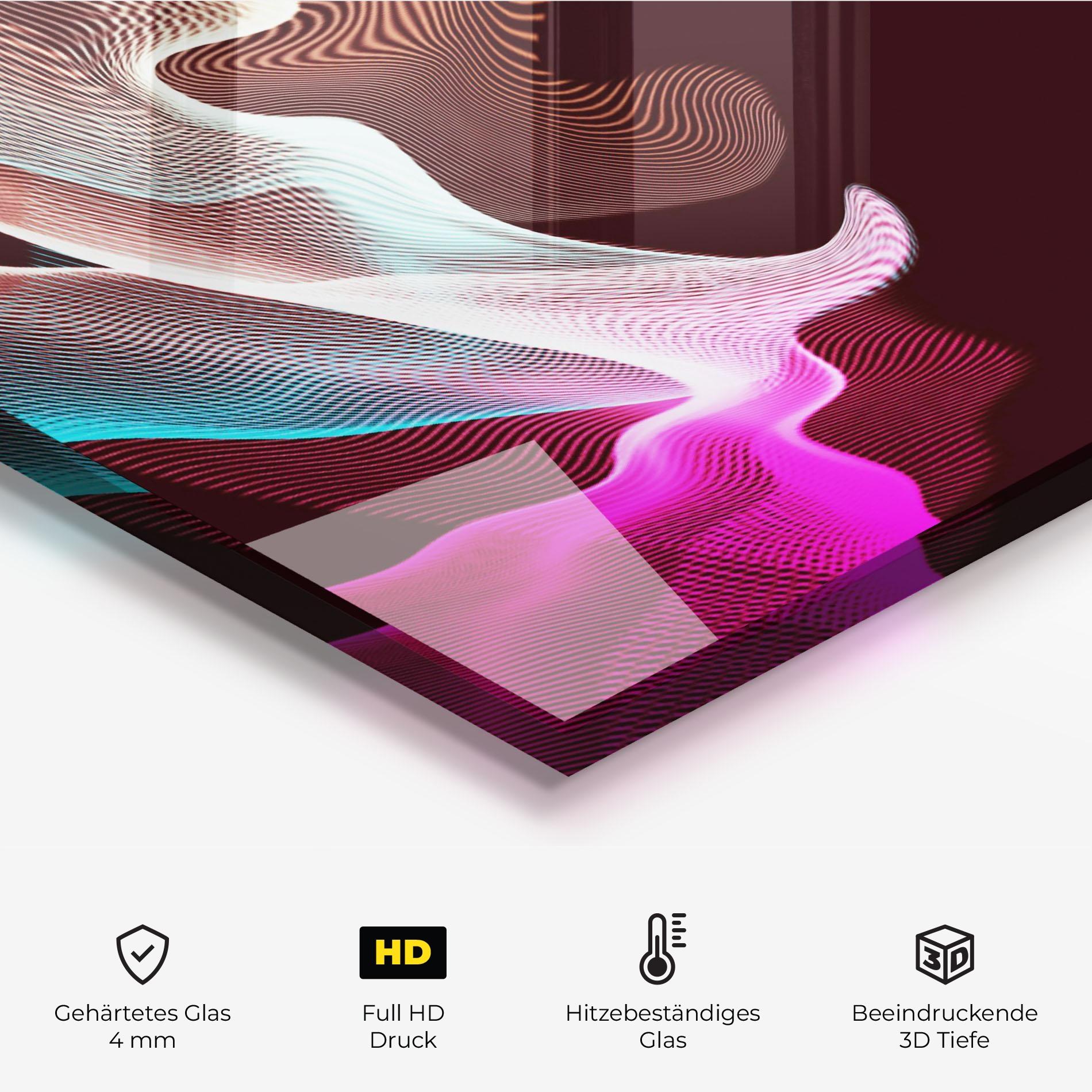 Küchenrückwand Glas Abstract Wave Effect mockup 2