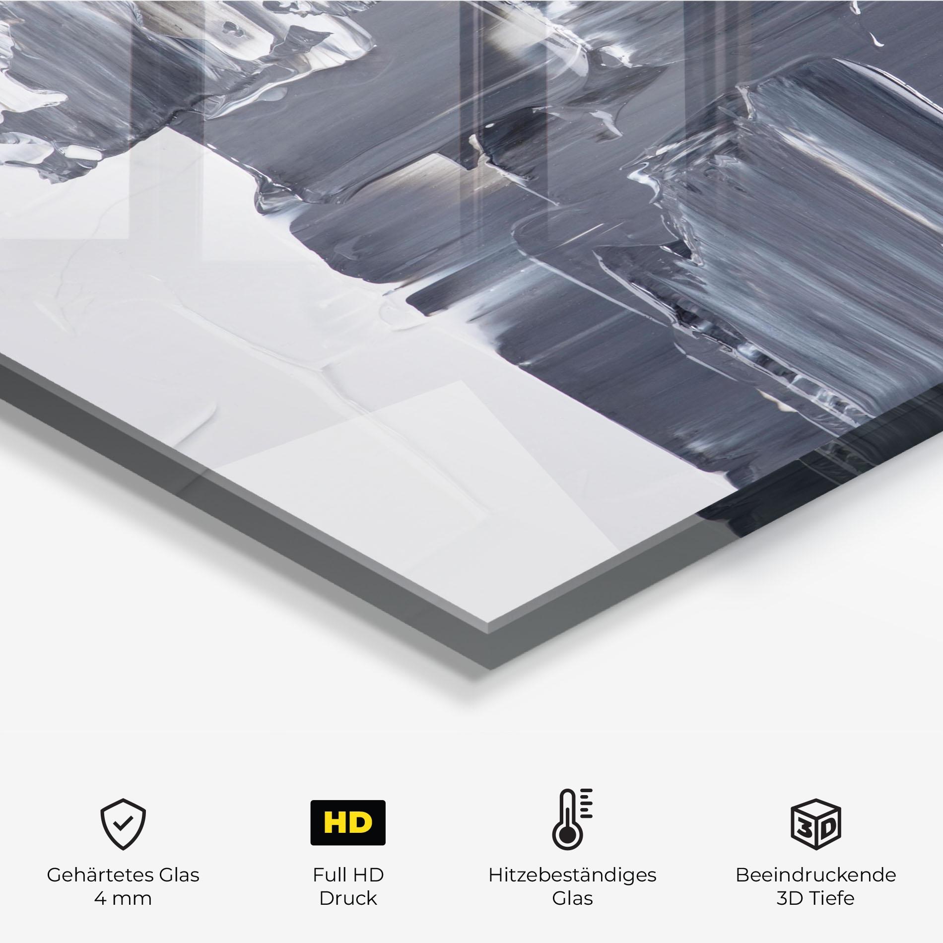 Küchenrückwand Glas Black Acrylic Painting mockup 2