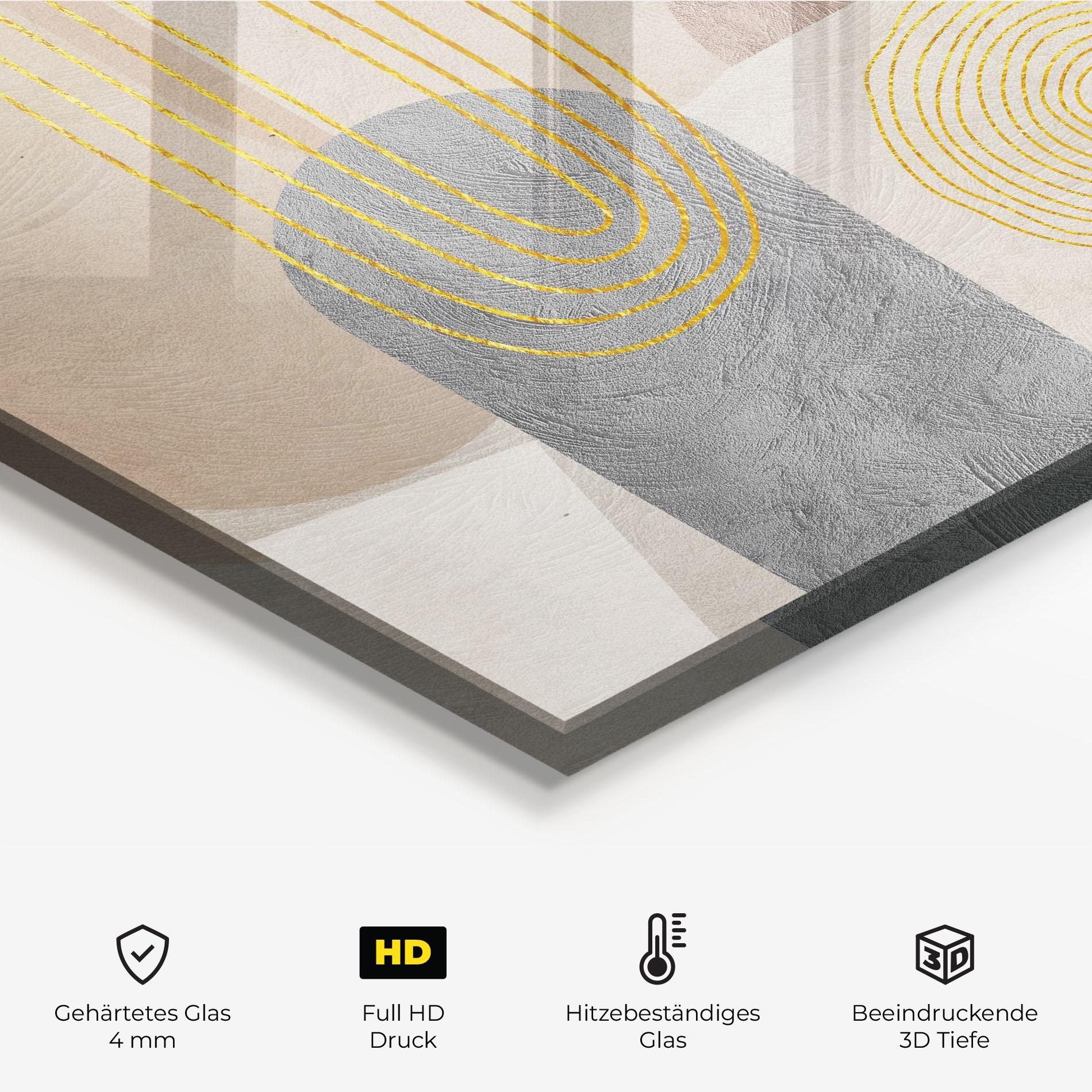 Küchenrückwand Glas Gray Orange Painting mockup 2