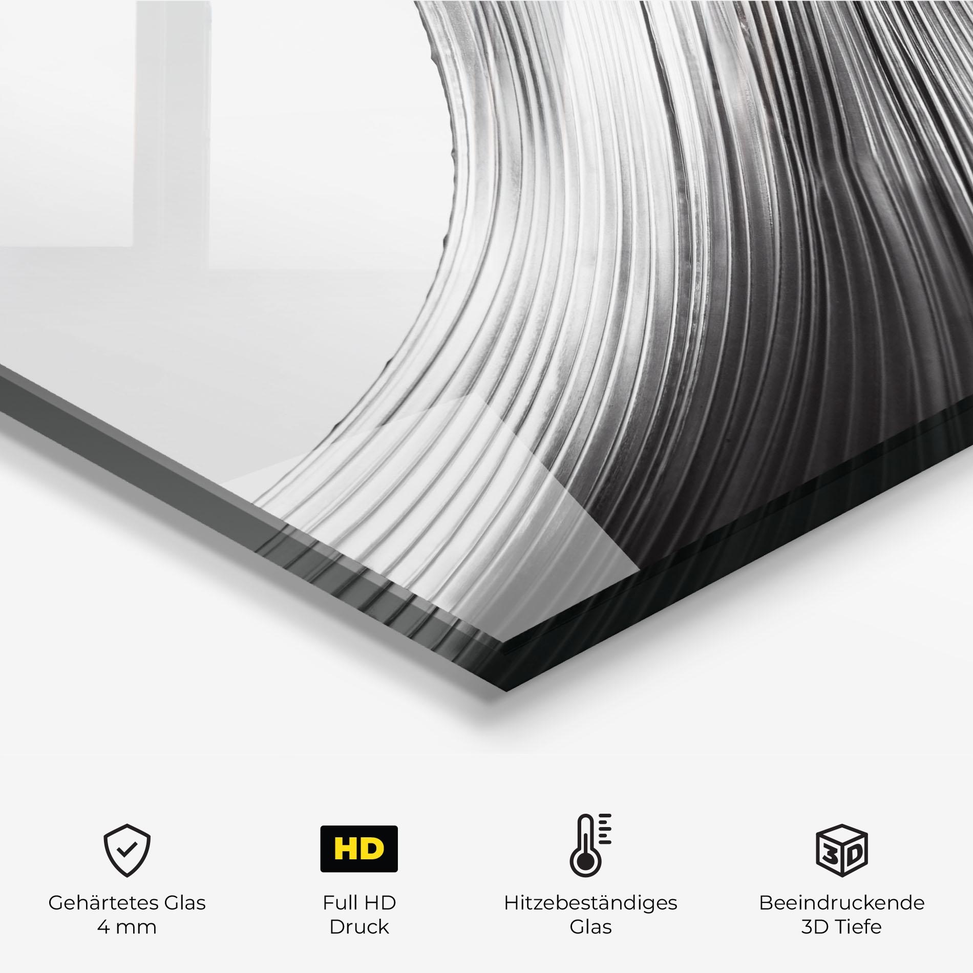 Küchenrückwand Glas Monochrome Wave mockup 2