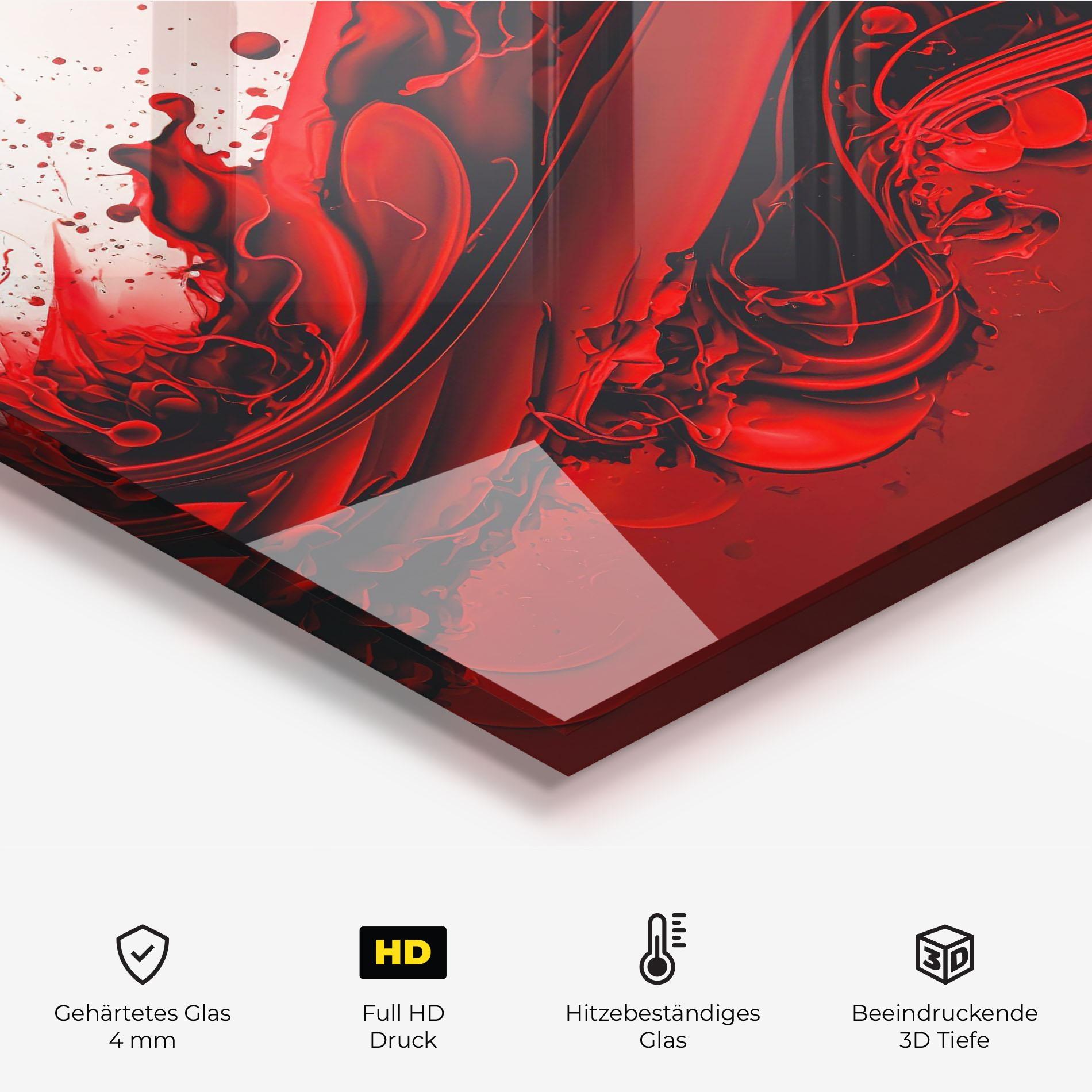 Küchenrückwand Glas Smooth Red Color mockup 2