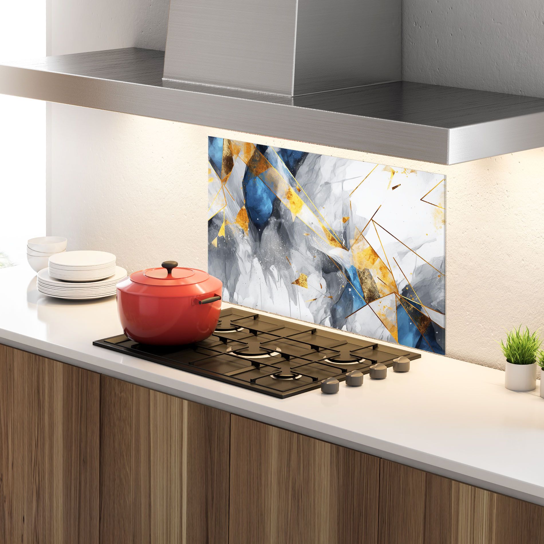 Abstract Gold Blue Pattern mockup 4