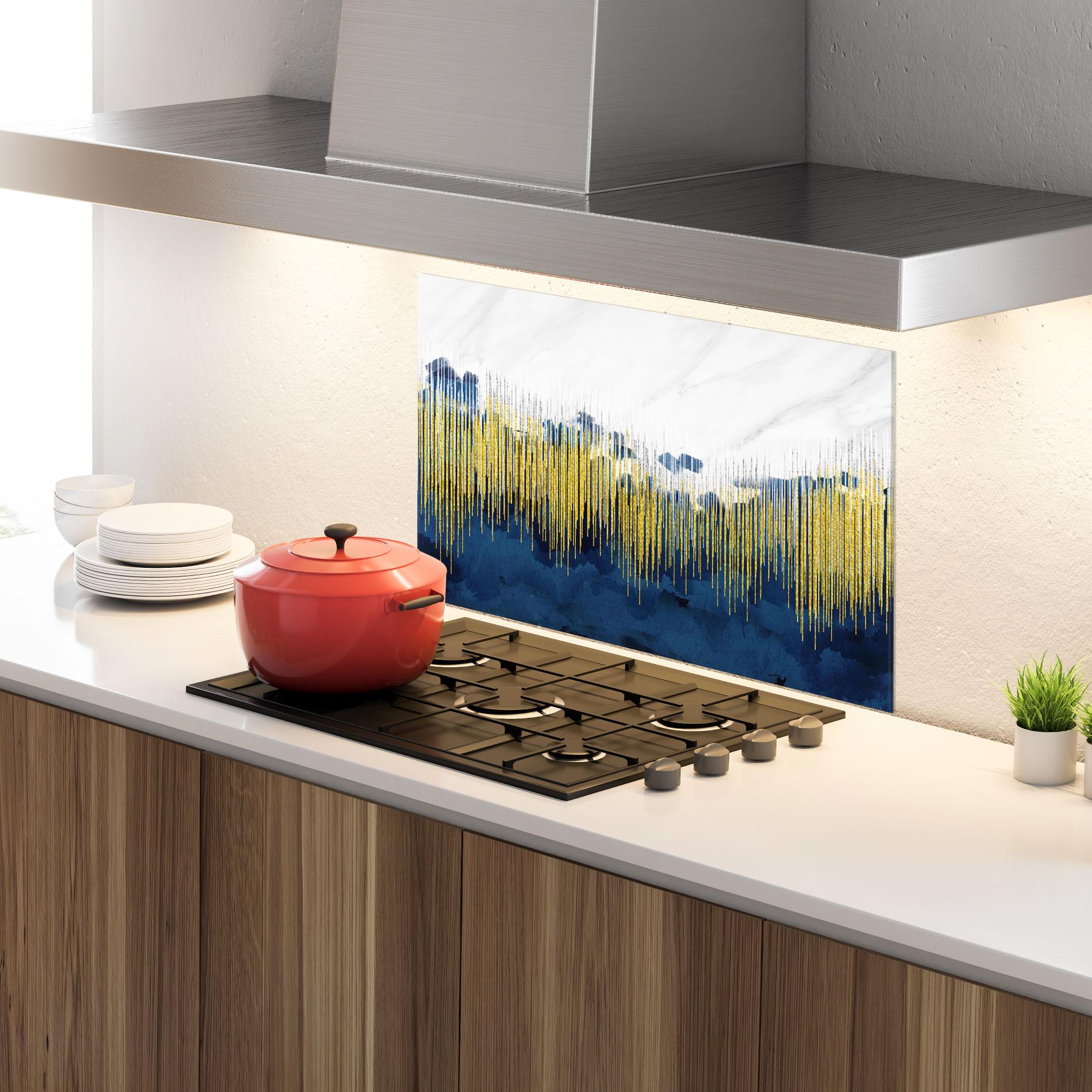 Küchenrückwand Glas Abstract Marble Art mockup 4