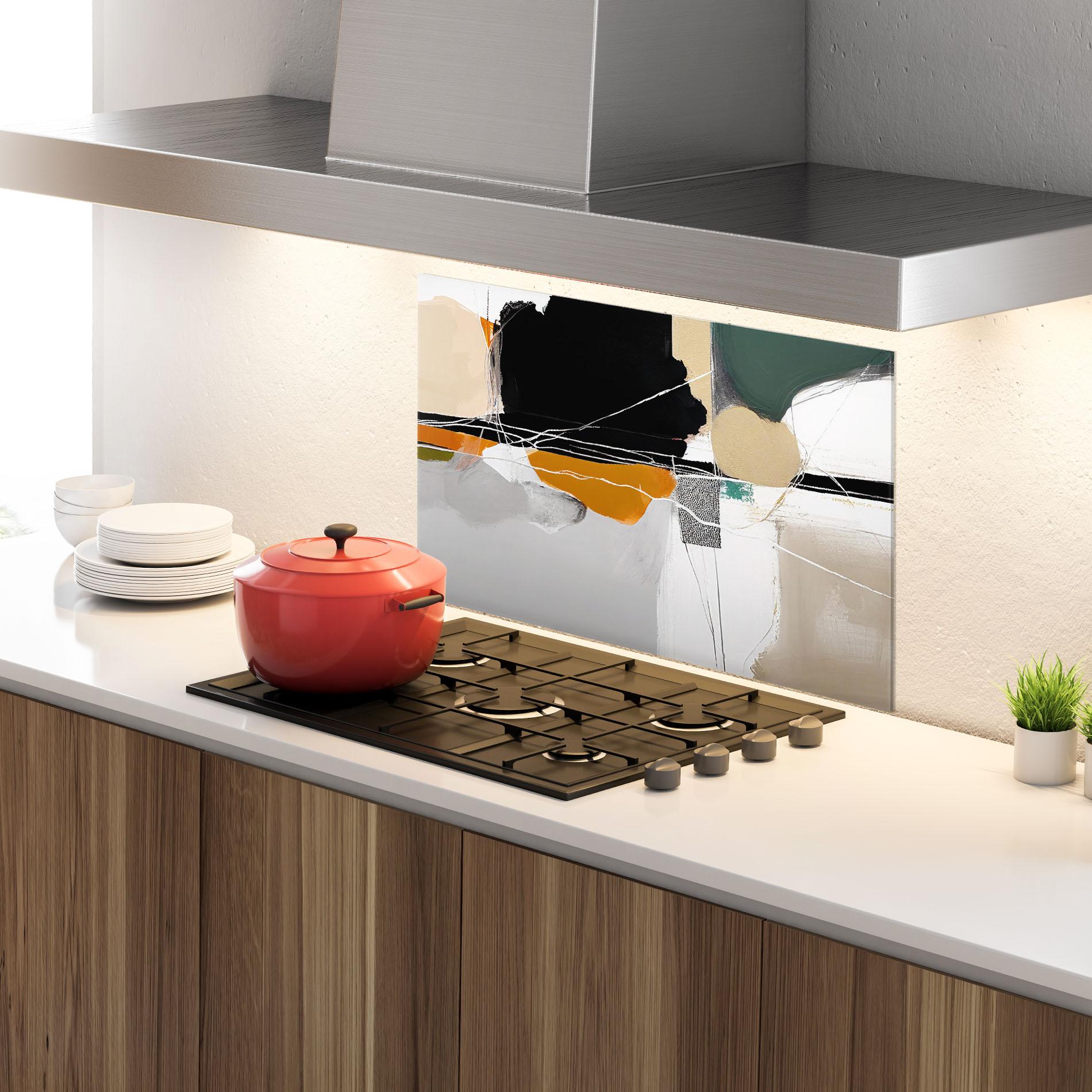 Küchenrückwand Glas Abstract Ornament Prints mockup 4