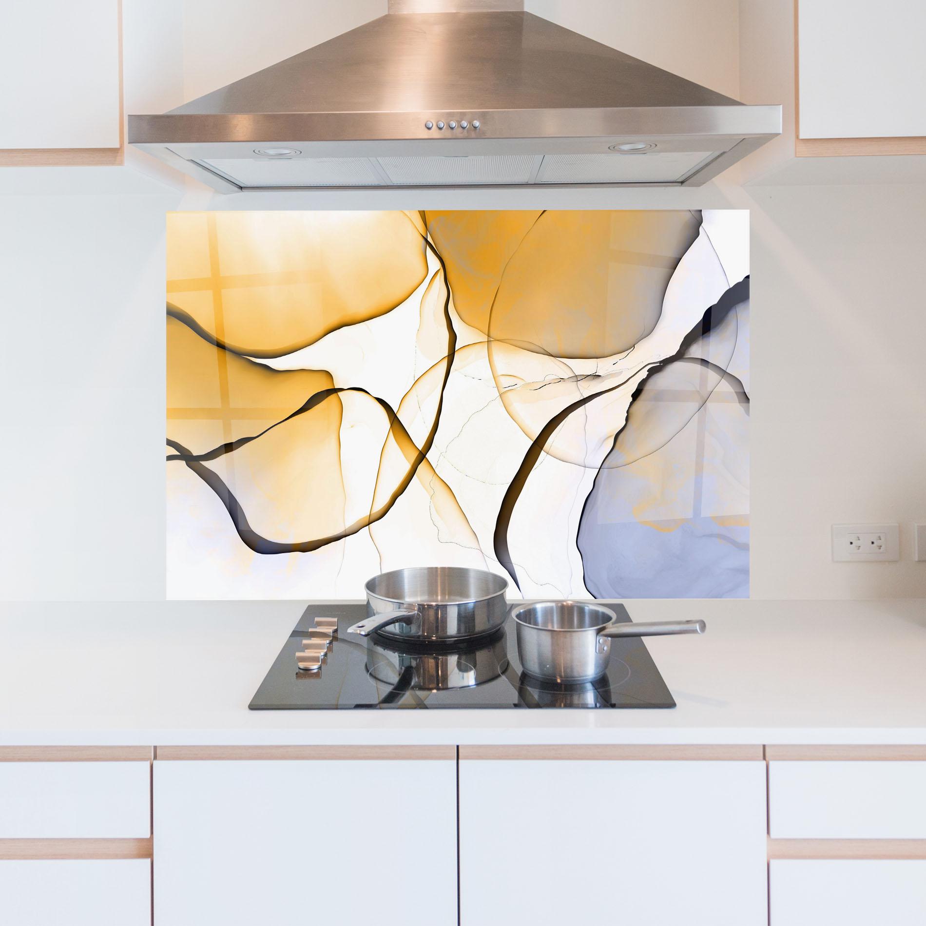 Küchenrückwand Glas Abstract Alcohol Ink mockup 5