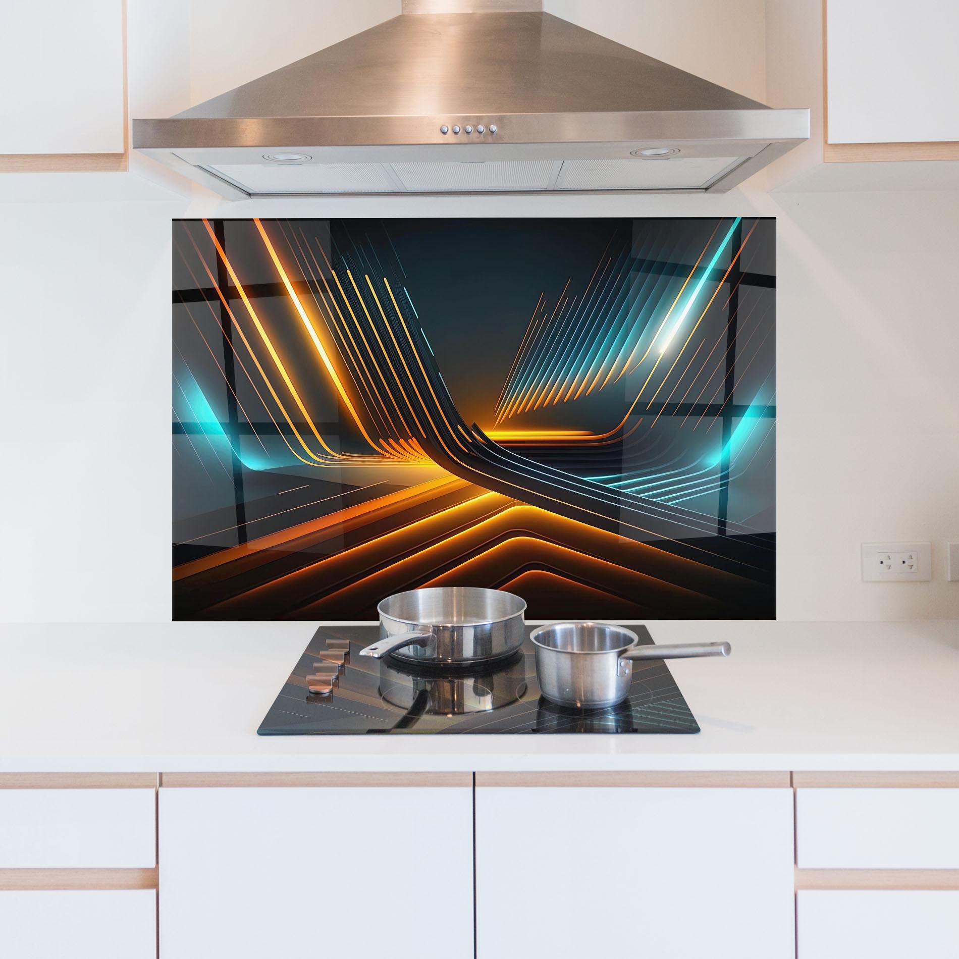 Küchenrückwand Glas Futuristic Background mockup 5