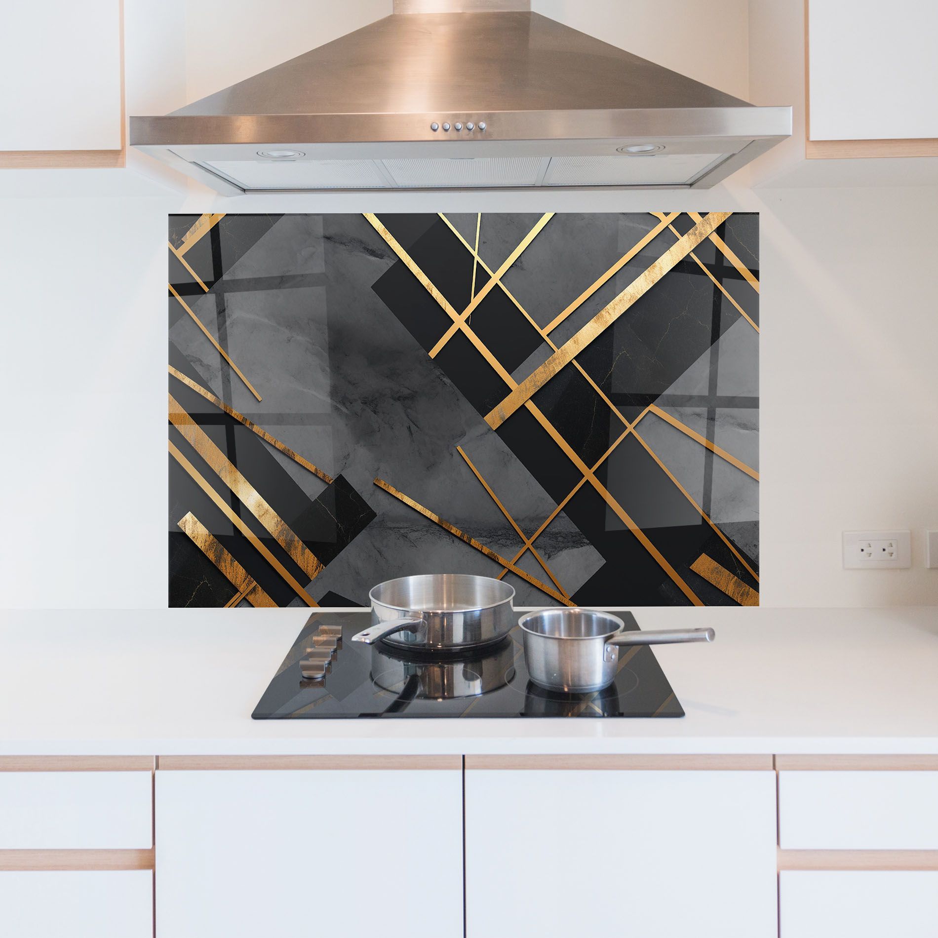 Grey Painting With Gold Lines mockup 5